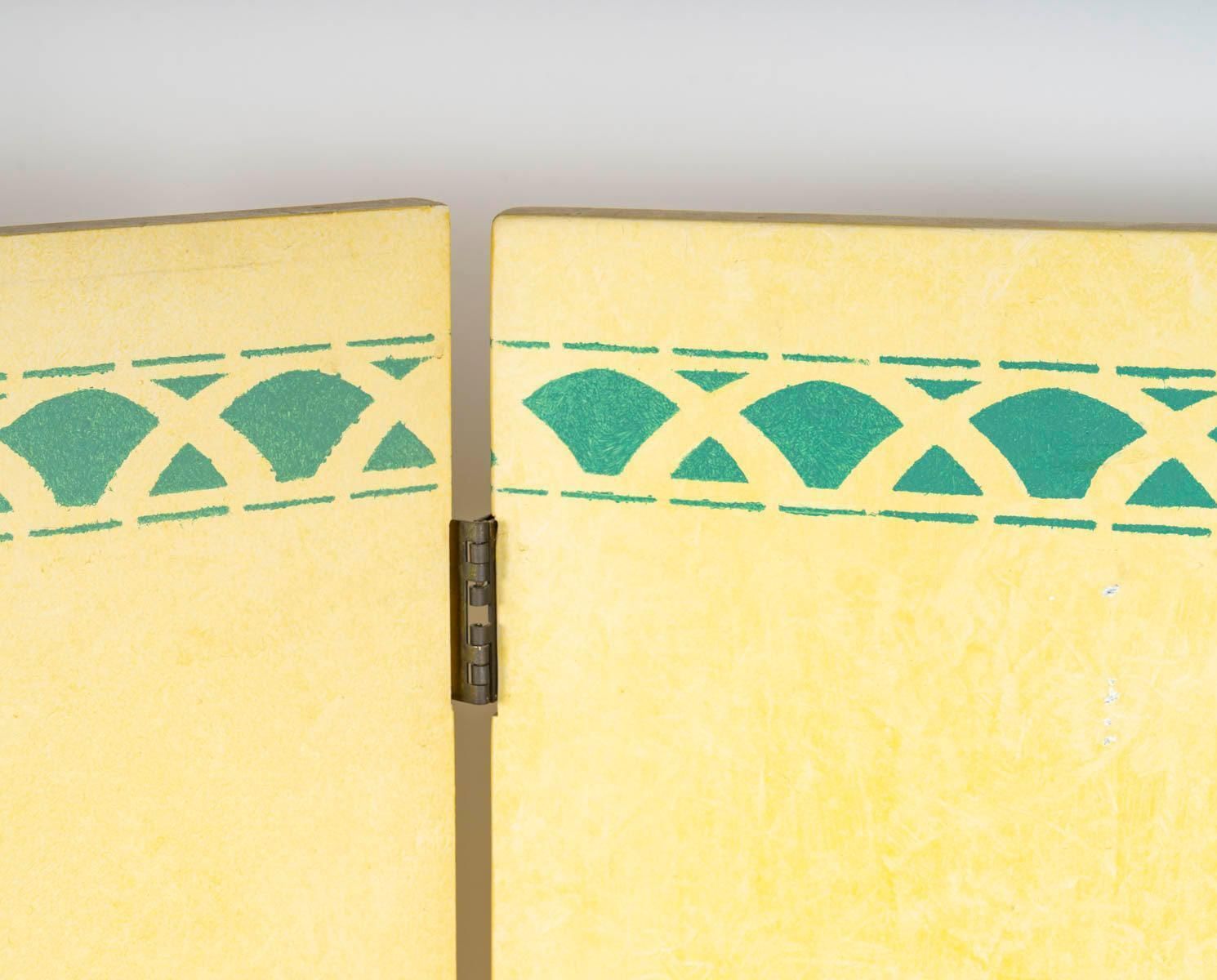 Painted Wooden Folding Screen, 5 Panels, 20th Century. photo furniture