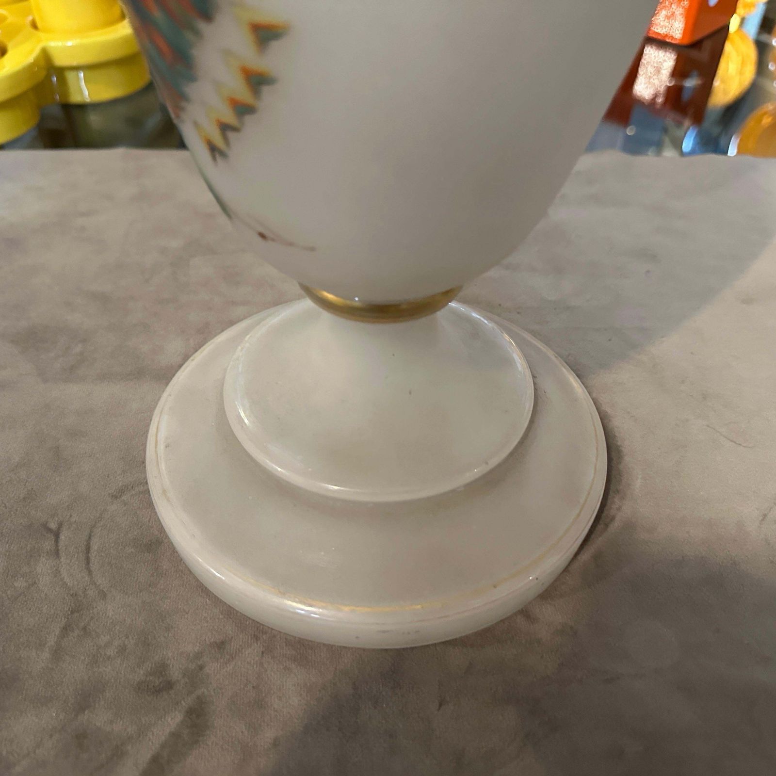 An Art Nouveau Hand Painted Opaline Glass Italian Vase photo Home Decor