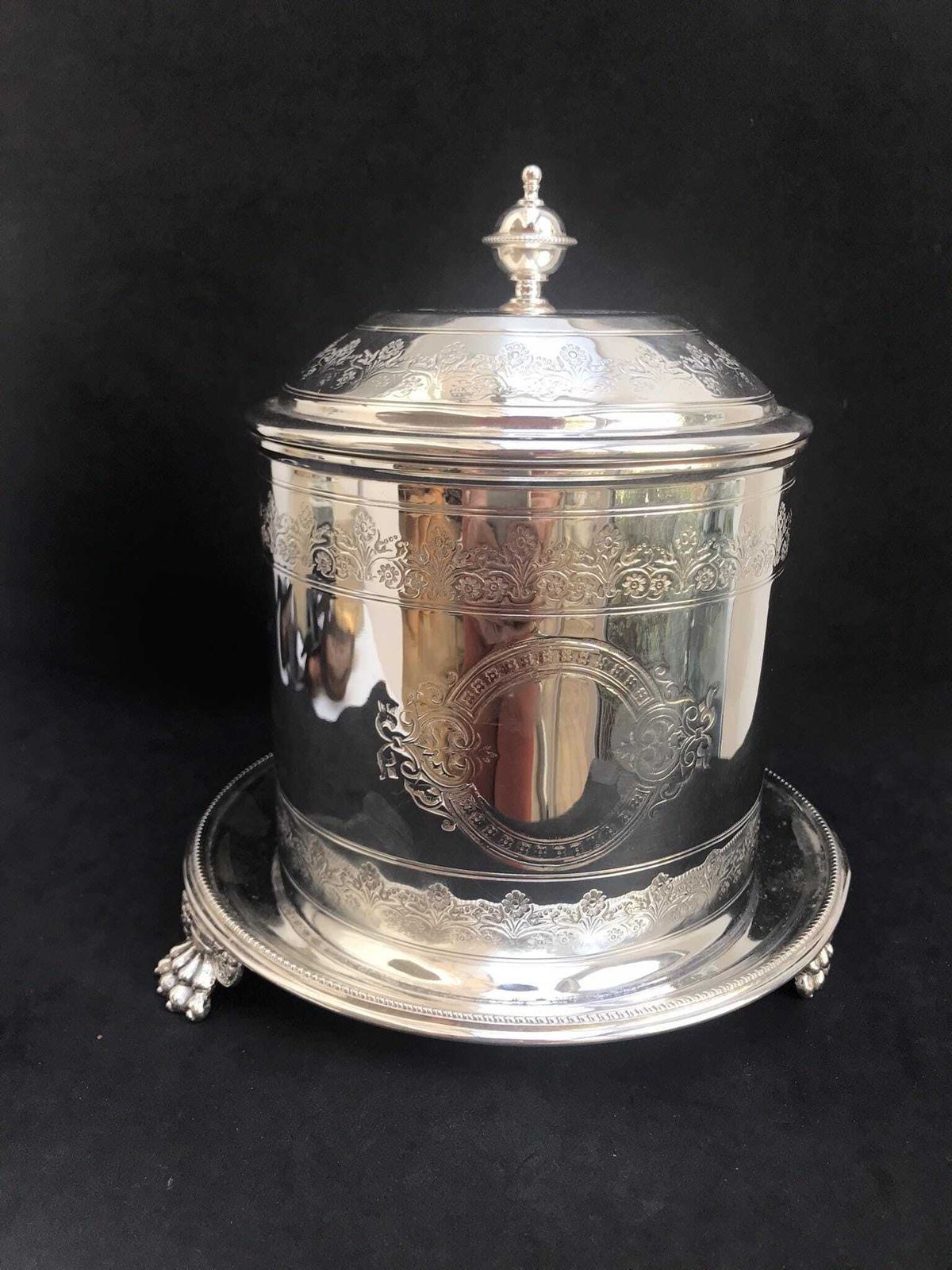 Biscuit Barrel William Hutton And Son Verzilverde Biscuitdoos, Koektrommel Victoriaanse Biscuitpot Koekjestrommel Engeland Cadeau Voor Haar