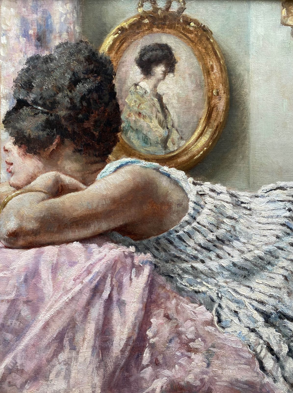 'Girl At The Mirror' By Victor Abeloos (1881 – 1965), Signed And Dated 1920 photo buy