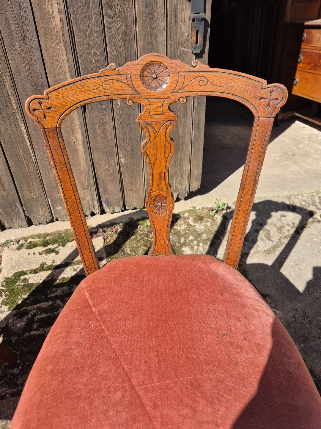 Gorgeous Pair Of Oak Framed Antique Dining/Bedroom/Occasional Chairs photo 70.0