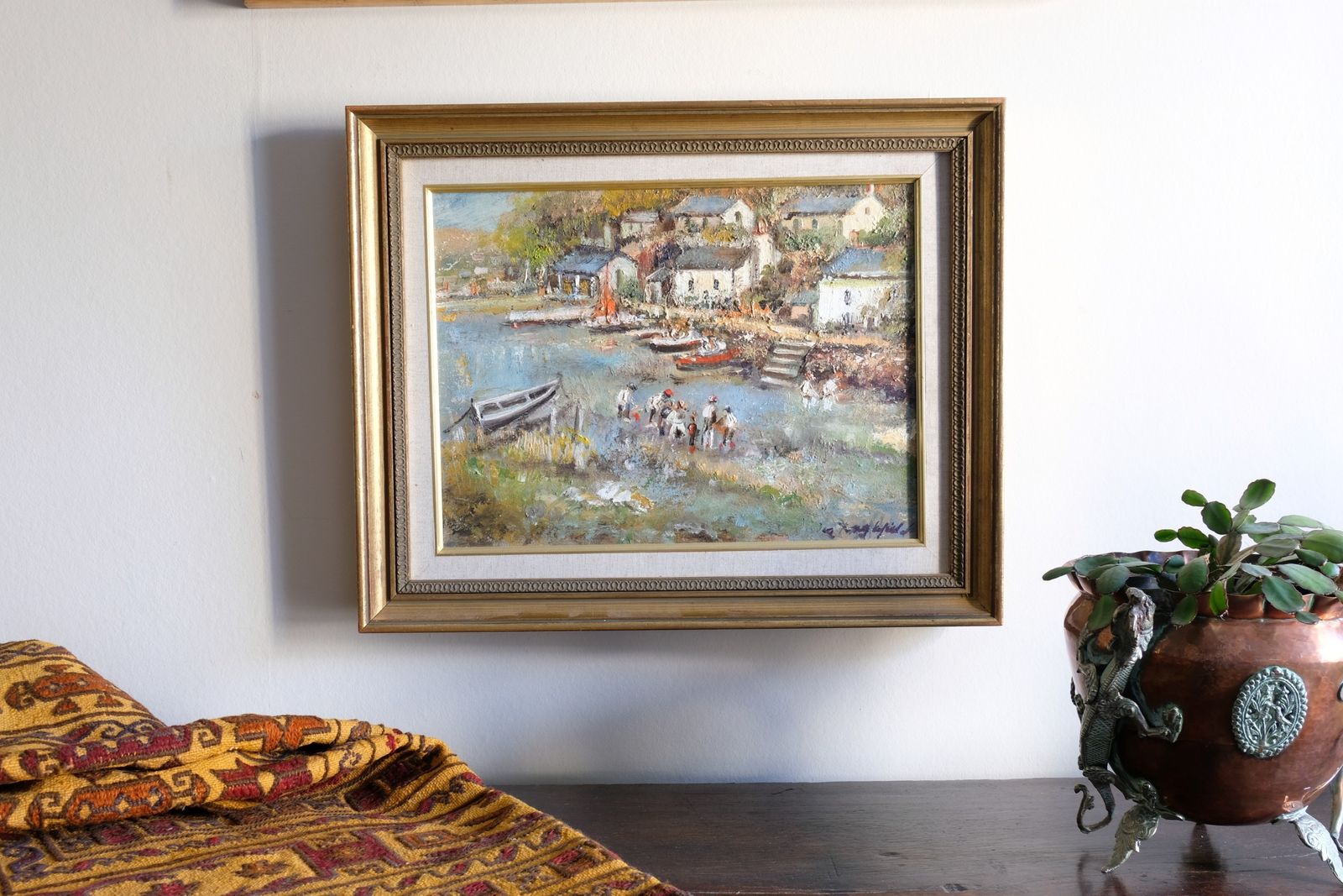 Oil On Canvas By Ira Englefield   Life On The River photo for sale
