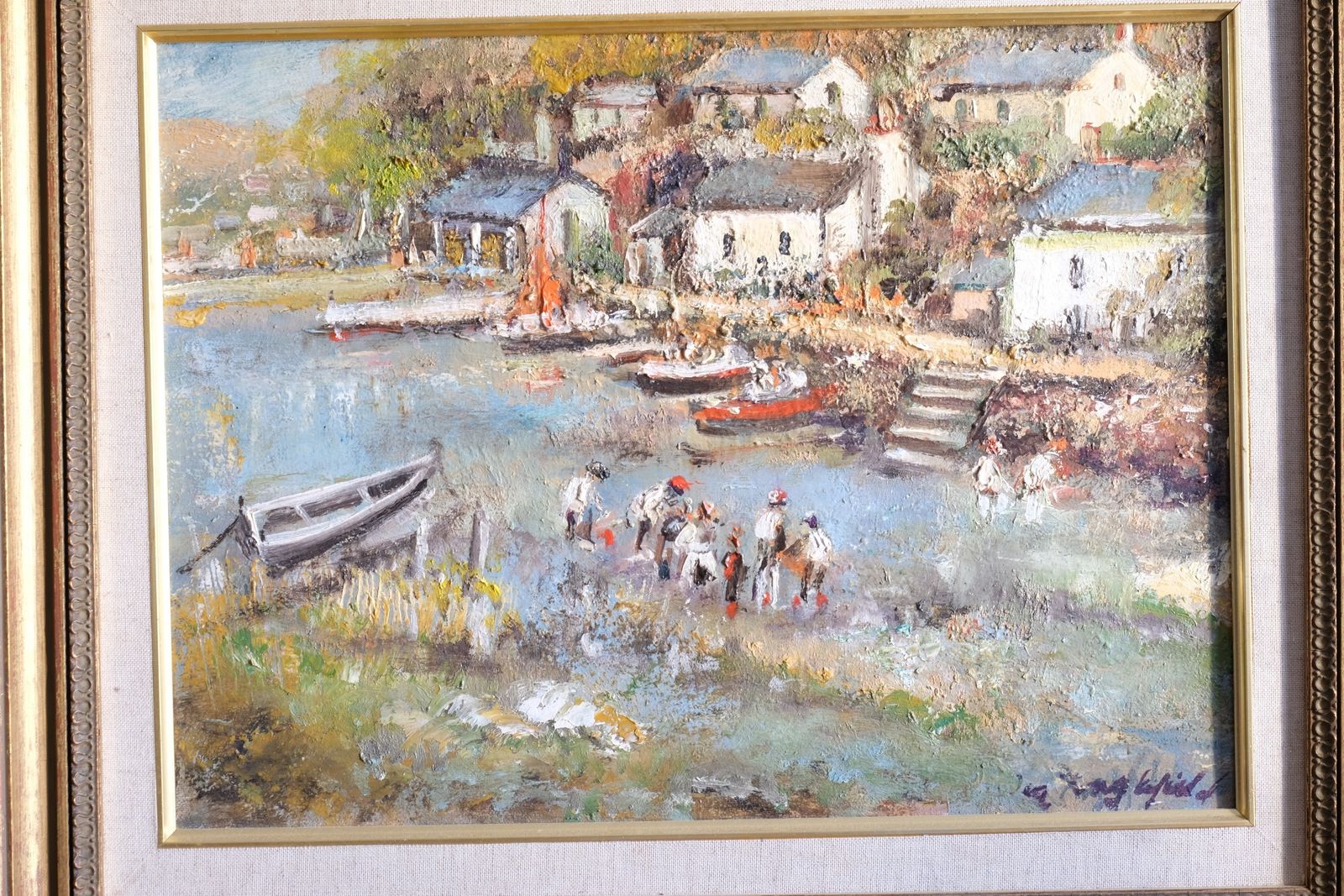 photo vinterior Oil On Canvas By Ira Englefield   Life On The River