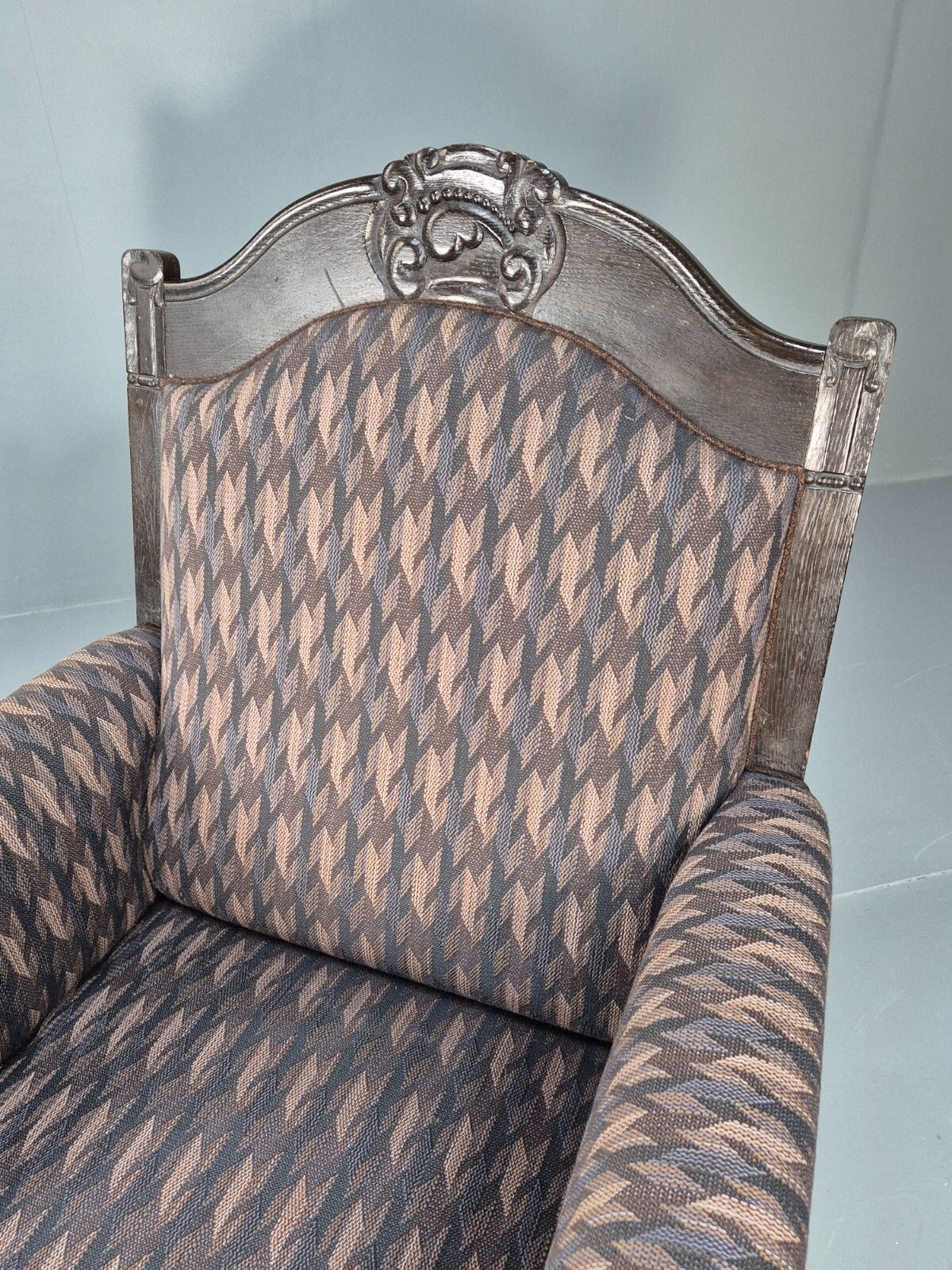 Vintage Danish Lounge Chair Purple Hue Oak Frame Empire Antique  Eb8920 Vclo photo vinterior