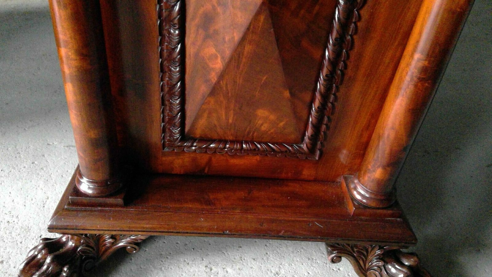 A Fine Luculentus Regency Neo Classical Architectural Designed Plum Pudding Mahogany Dining Room Buffet Sideboard Of Tastefull Elegant Proportions. photo buy