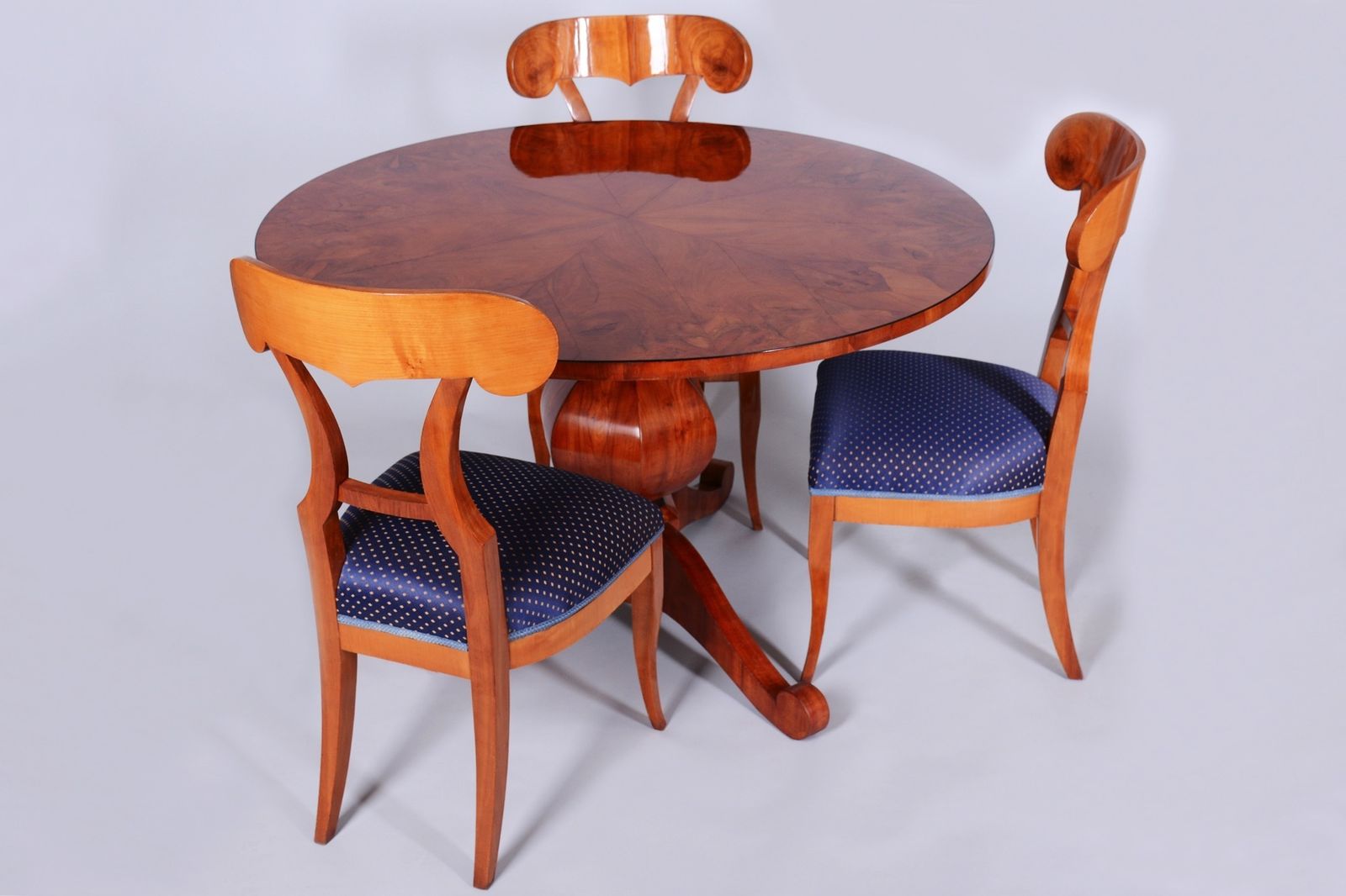 Set Of Four Restored Biedermeier Cherry Wood, Revived Polish, Austria, 1820s photo Furniture