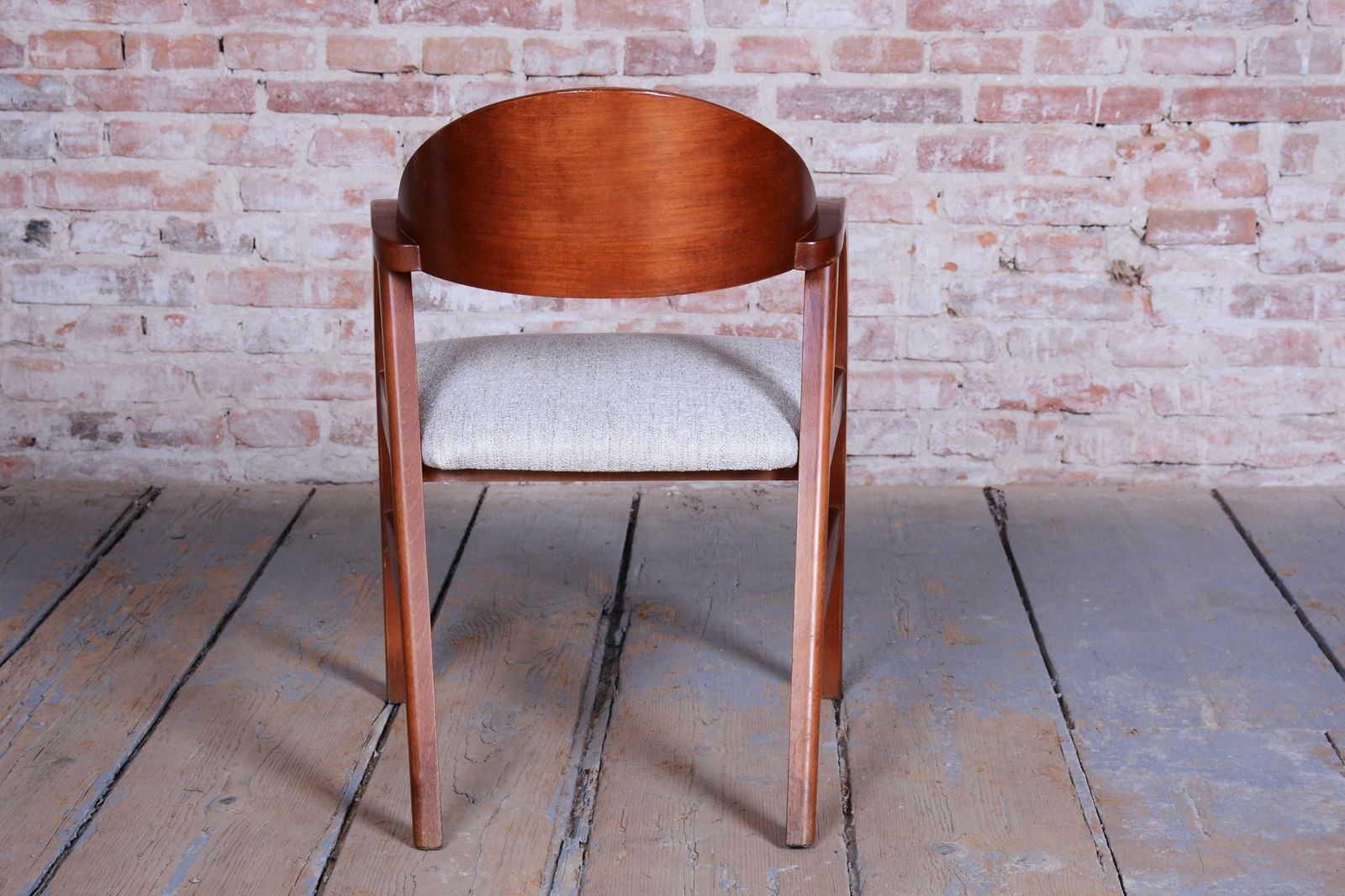 Pair Of Restored Mid Century Armchairs, Reupholstered, Cherry Wood, Czech, 1970s photo furniture