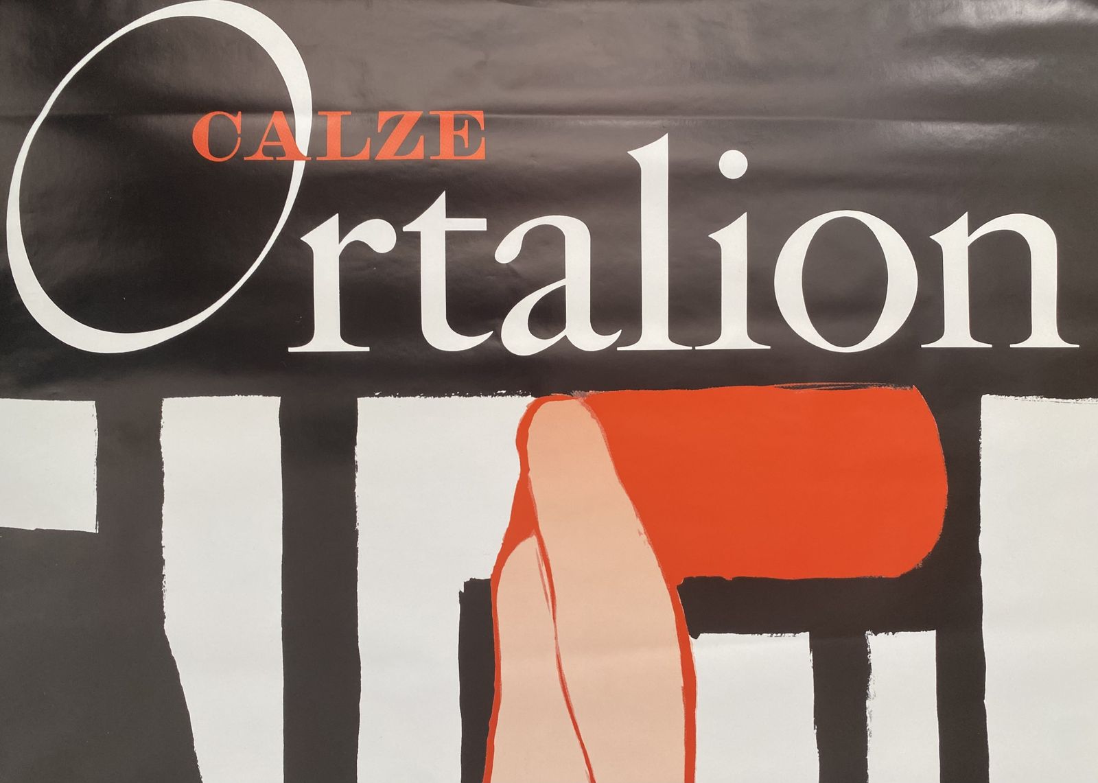 photo vintage Rene Gruau, C.A. 1970s   Calze Ortalion   Original Advertising Vintage Poster Printed In Offset Lithography   Cm 140 X 100   In 55,1 X 39,4