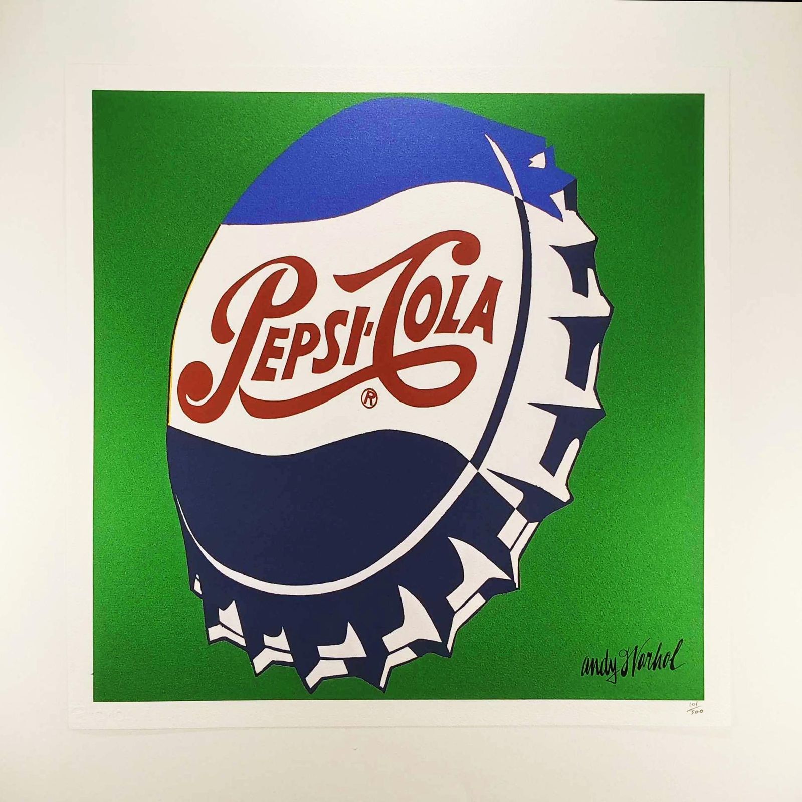 1980s Andy Warhol "Pepsicola" Limited Edition Lithograph By Cmoa.