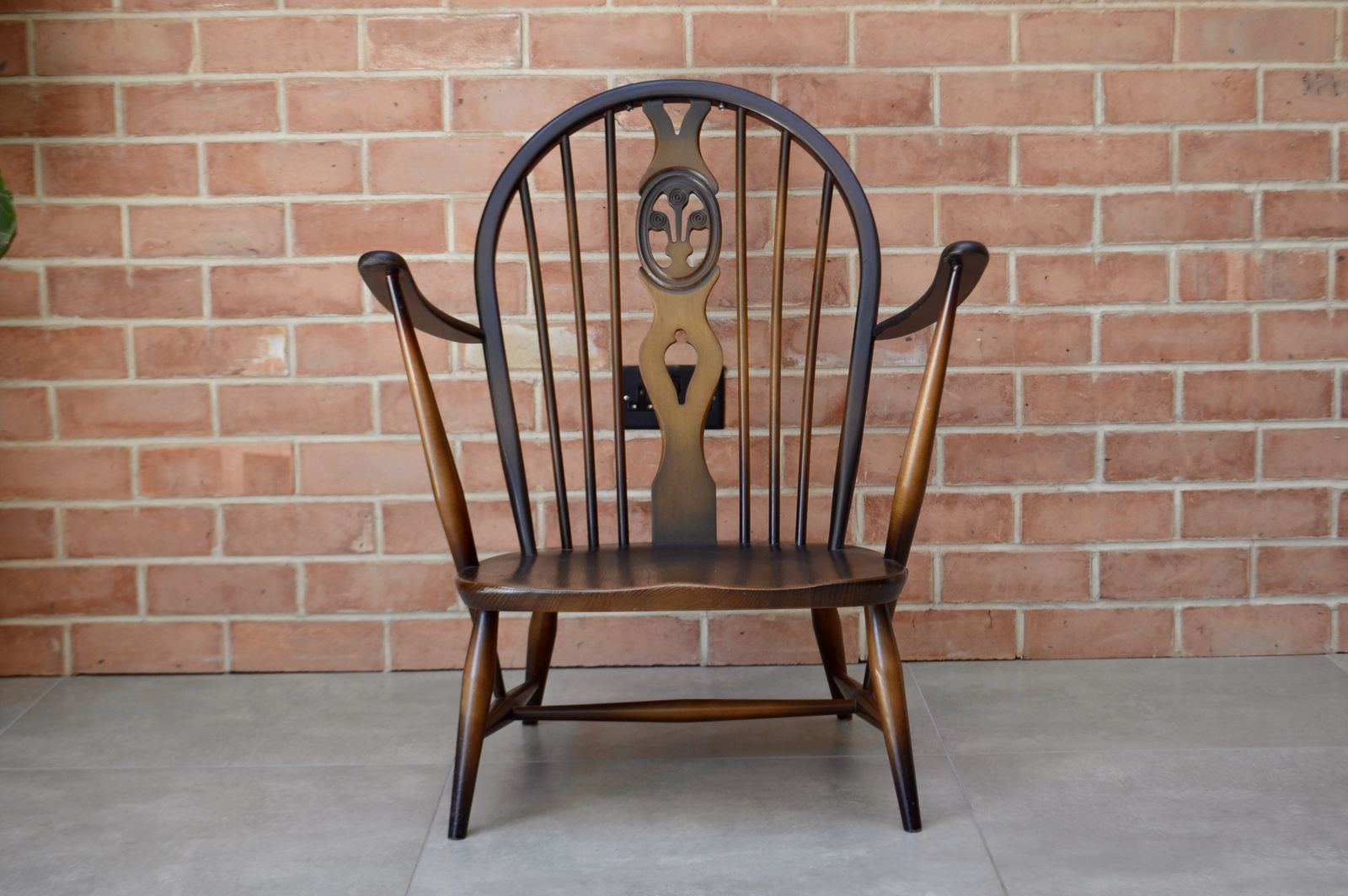 Ercol Fleur De Lys Tub Armchair With Teal Velvet Fabric photo furniture