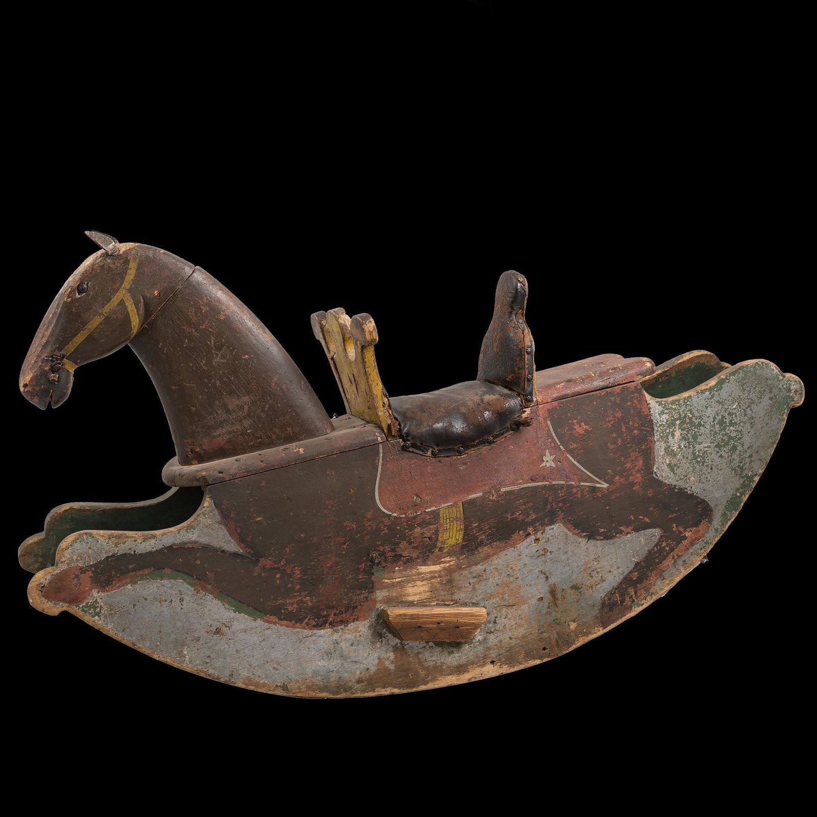 photo furniture Antique Pine Children's Toy Rocking Horse