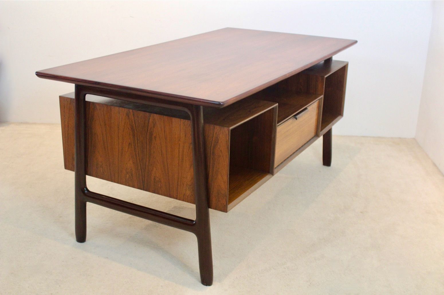 Free Standing Danish Mid Century Writing Desk By Arne Vodder, Denmark photo vinterior