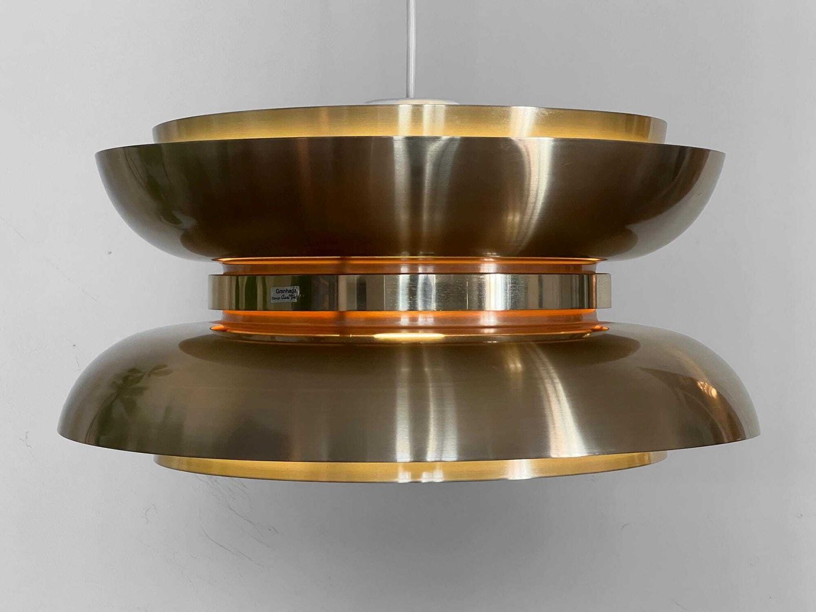 Golden Pendant Light By Carl Thore For Granhaga Metall. Sweden 1970s photo furniture