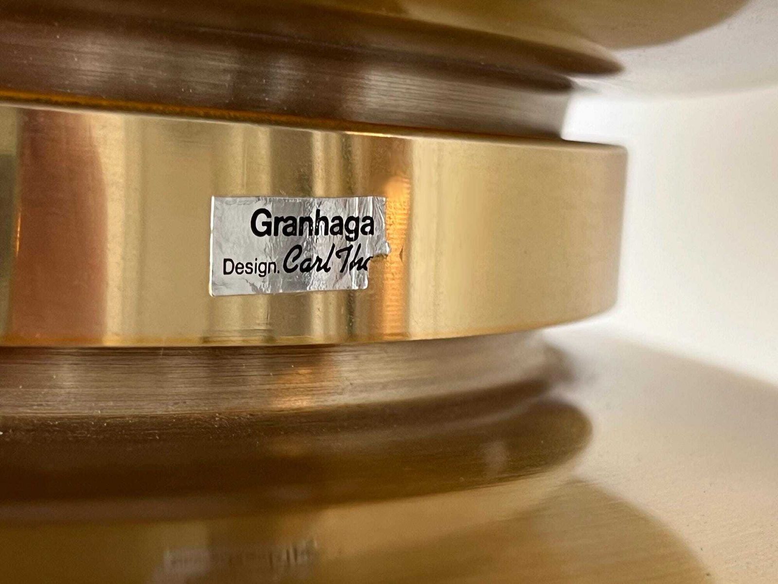 photo furniture Golden Pendant Light By Carl Thore For Granhaga Metall. Sweden 1970s