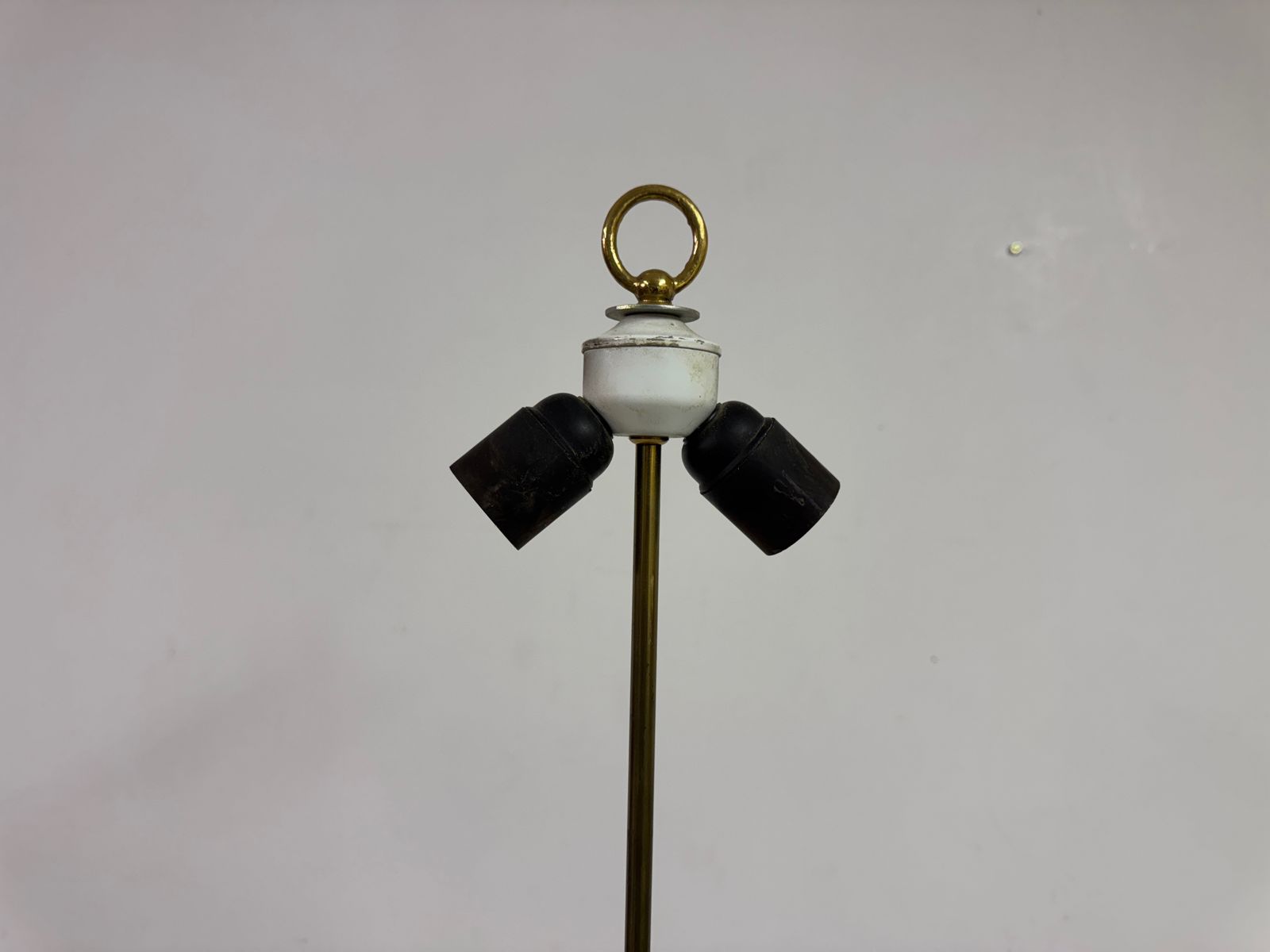 Lighting 1970s French Faux Bamboo Floor Lamp In Brass photo