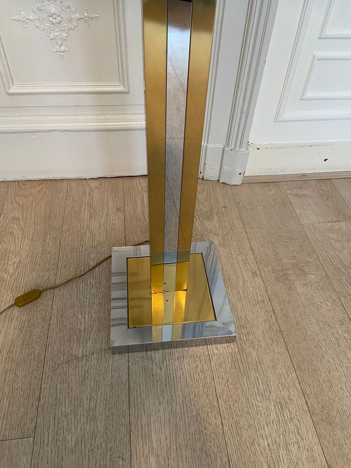 Chrome And Gold Lamp, Italy, 1970 photo for sale