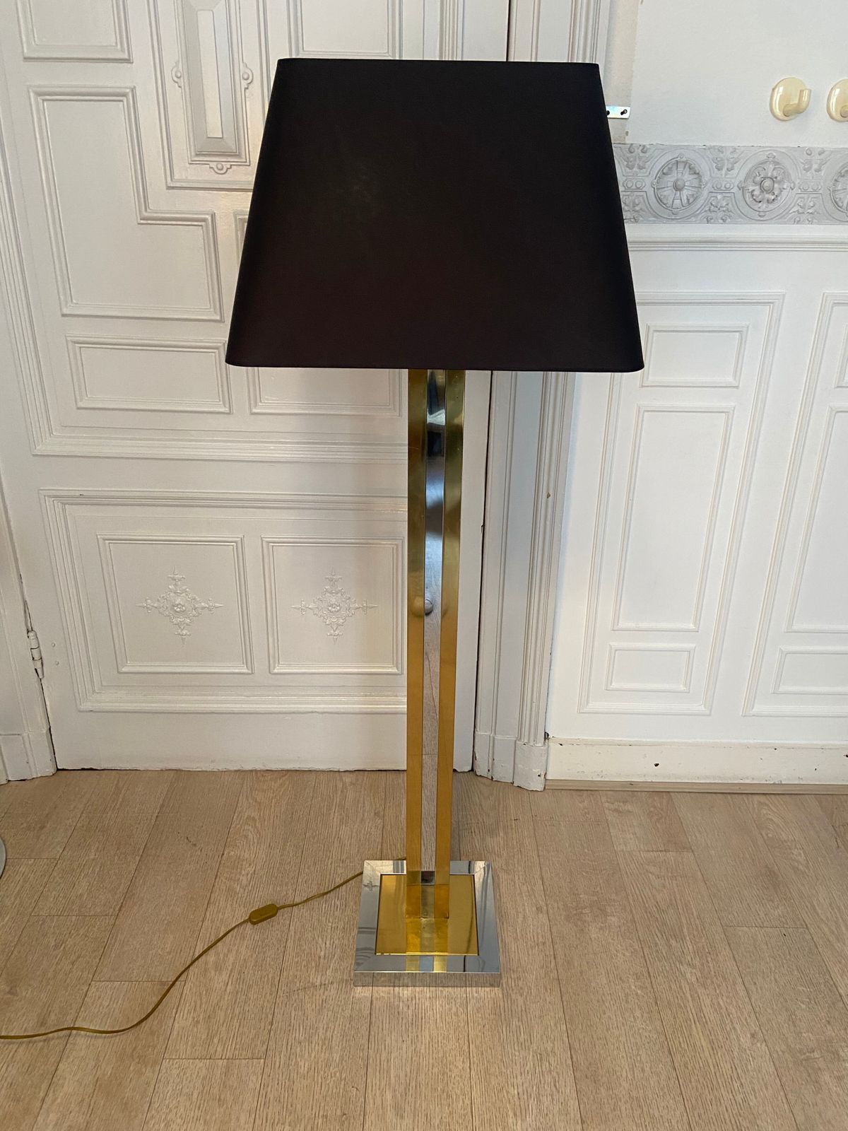 photo furniture Chrome And Gold Lamp, Italy, 1970