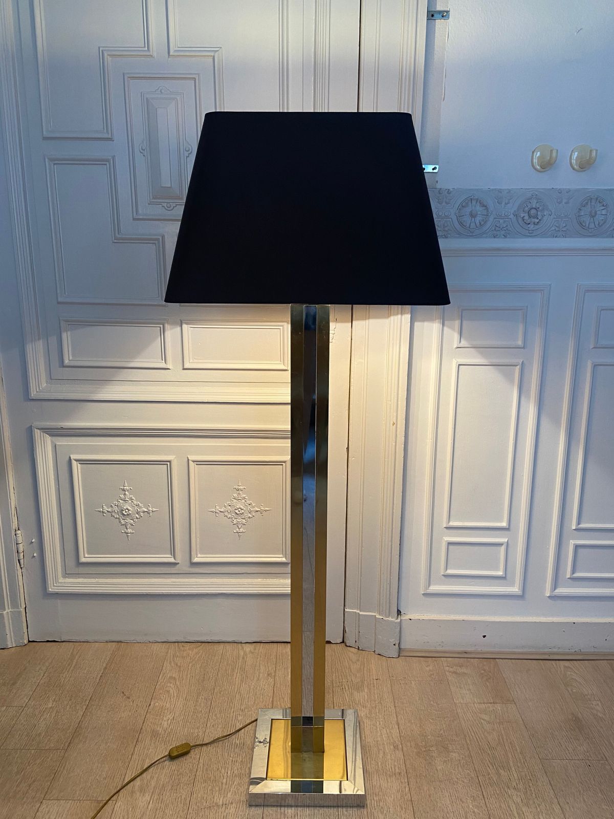 photo for sale Chrome And Gold Lamp, Italy, 1970