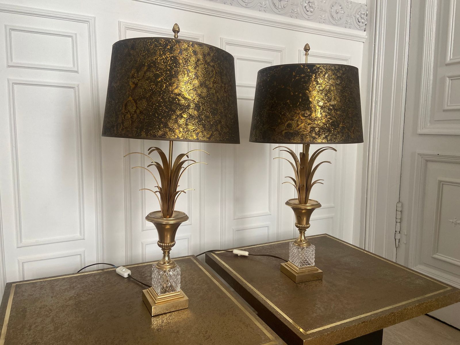 Pair Of Palm Lamps   Baker's Pineapple, Belgium, 1970 photo 1698.0