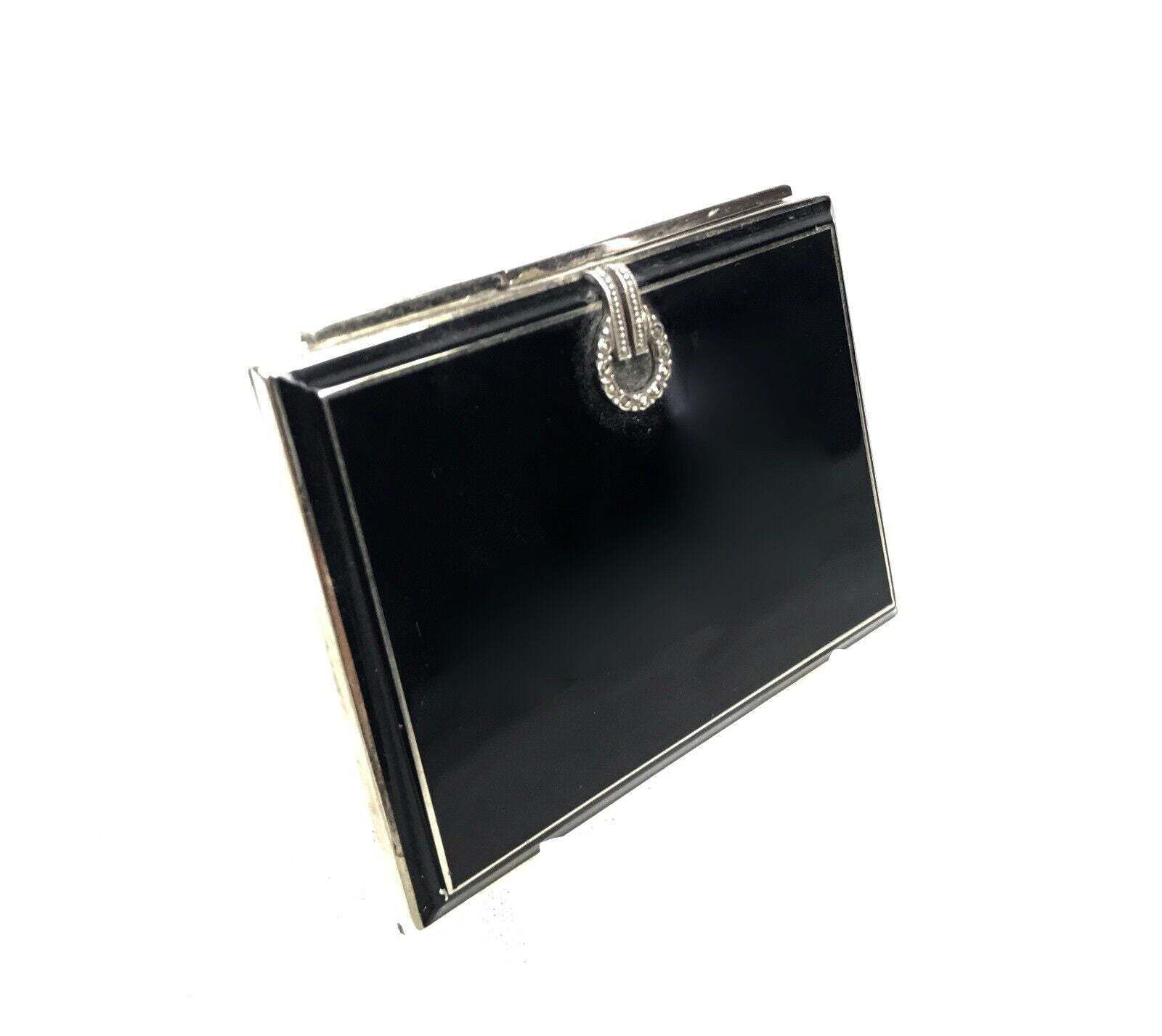 Art Dec Compact With Self Cleaning Mirror / Enamelled Case/ Power Compact photo buy