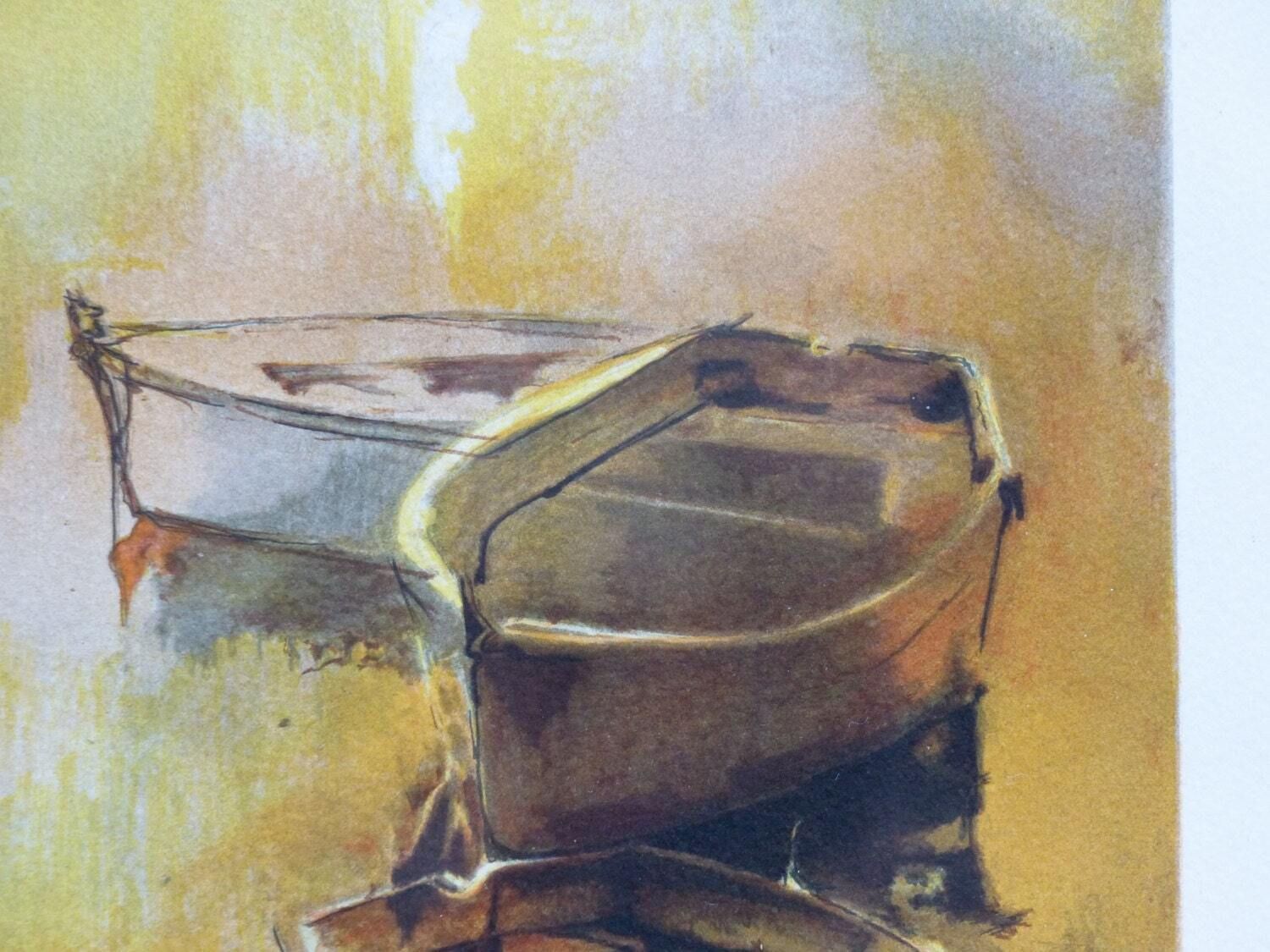 Lithograph Of A Marine Painting Signed And Framed By Massagat photo for sale