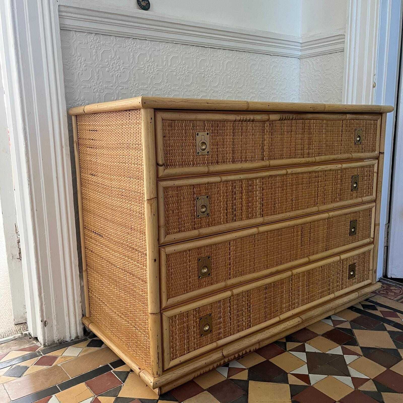 Italian Dal Vera Rattan & Bamboo Chest Of Drawers photo furniture
