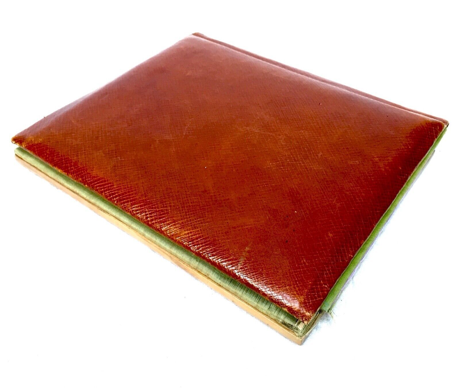 Antique Wooden & Leather Covered Blotter / Notepad Holder C.1900 photo 75.0