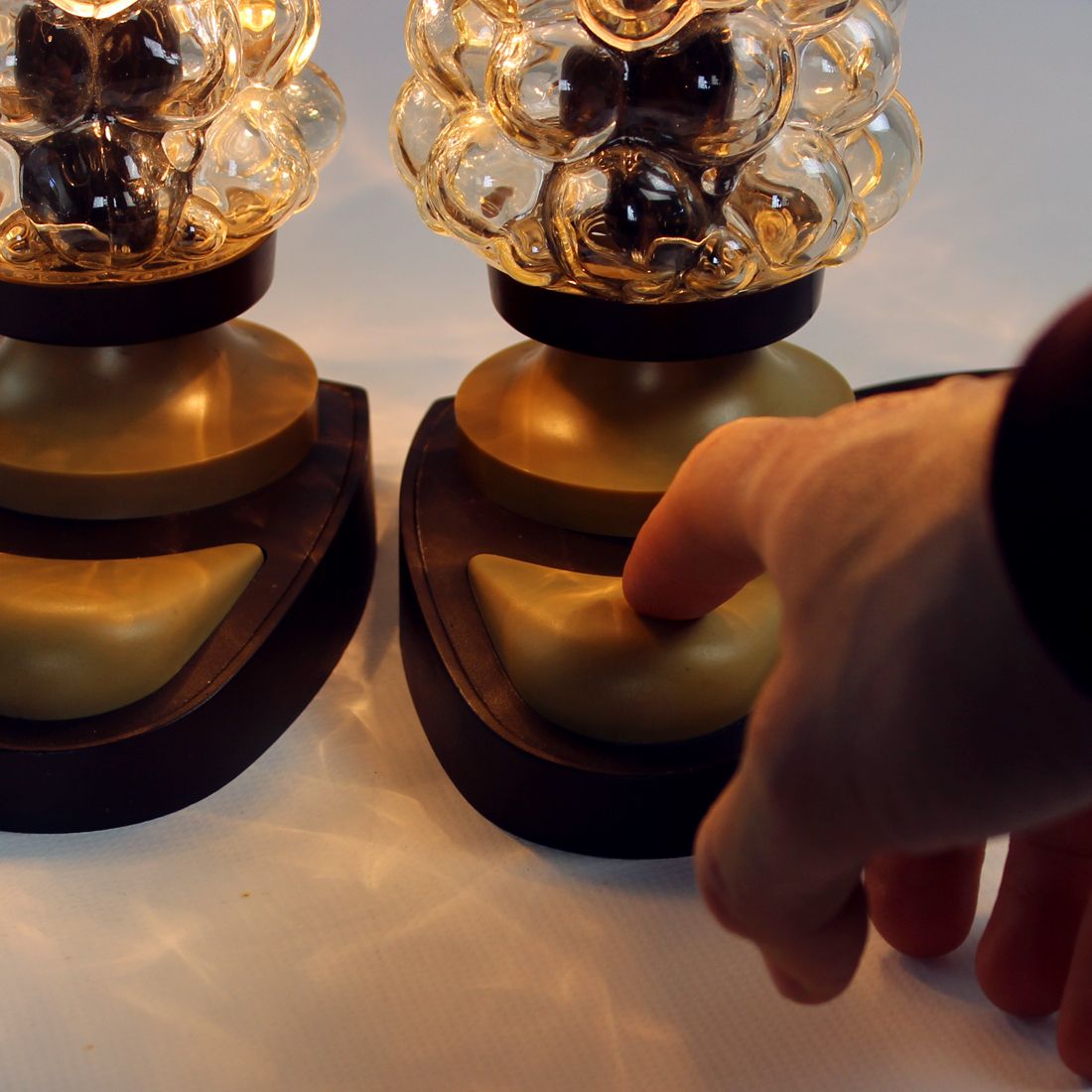 Space Age Table Lamps By Helena Tynell For Orion Leuchten, 1960s, Set Of 2 photo for sale