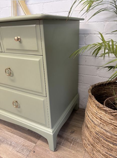 Stag Minstrel Chest Of 4 Over 2 Drawers Painted Green photo furniture