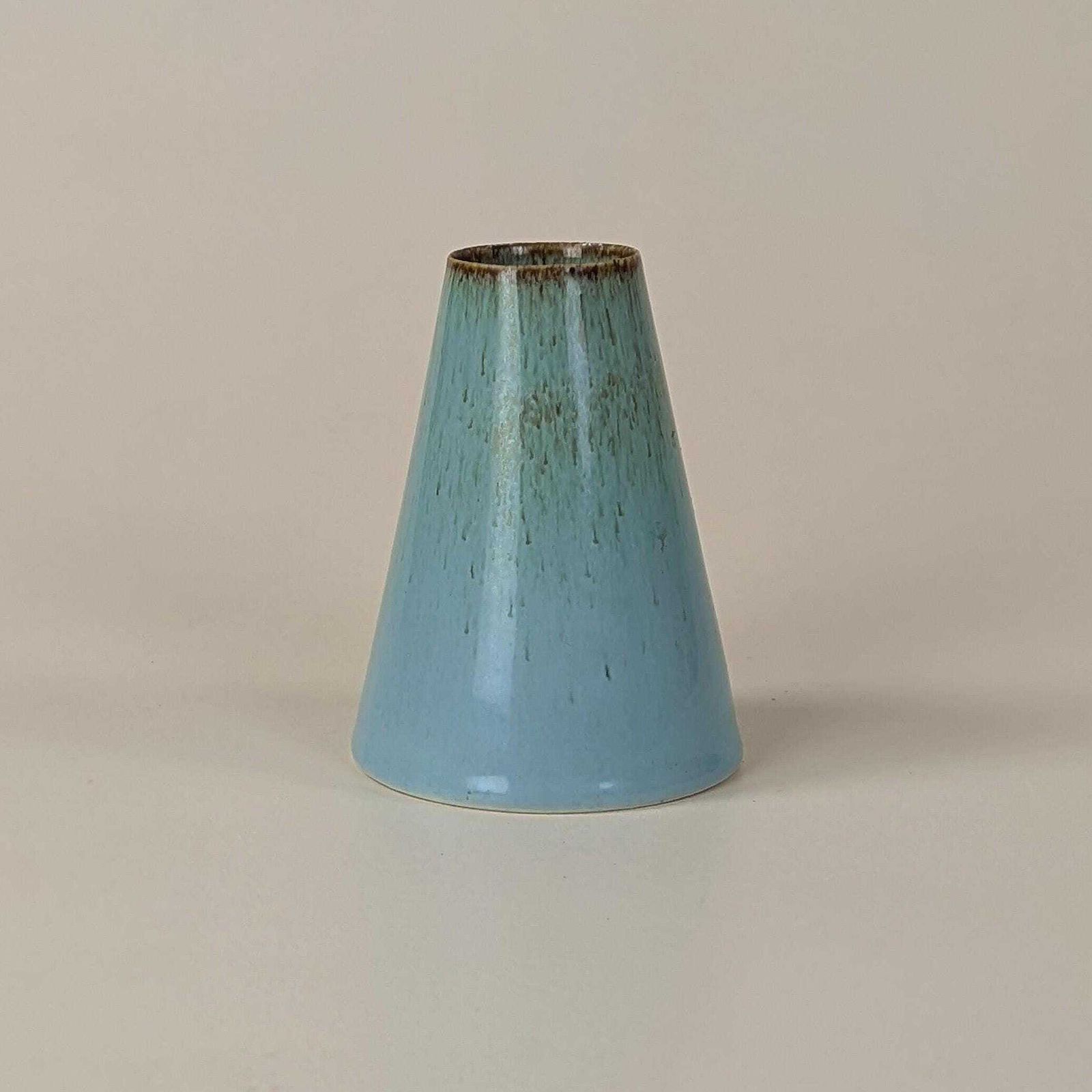 Striking Vintage Jean Chatoney Studio Pottery Vase, Conical Blue Glaze, French Ceramic Art photo 179.0
