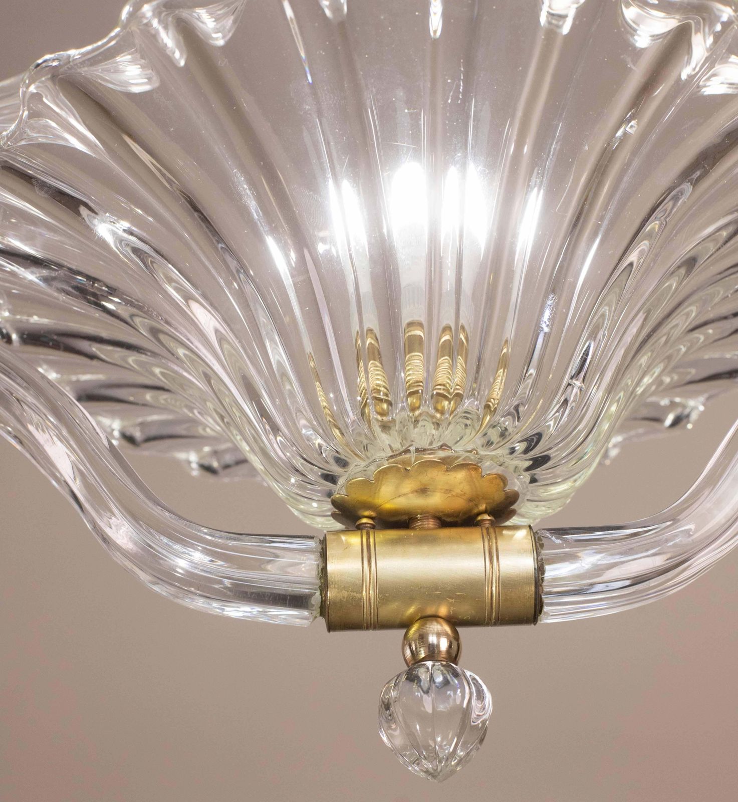 Charming Trasparent Murano Glass Chandelier By Barovier E Toso, 1950s photo 1222.0
