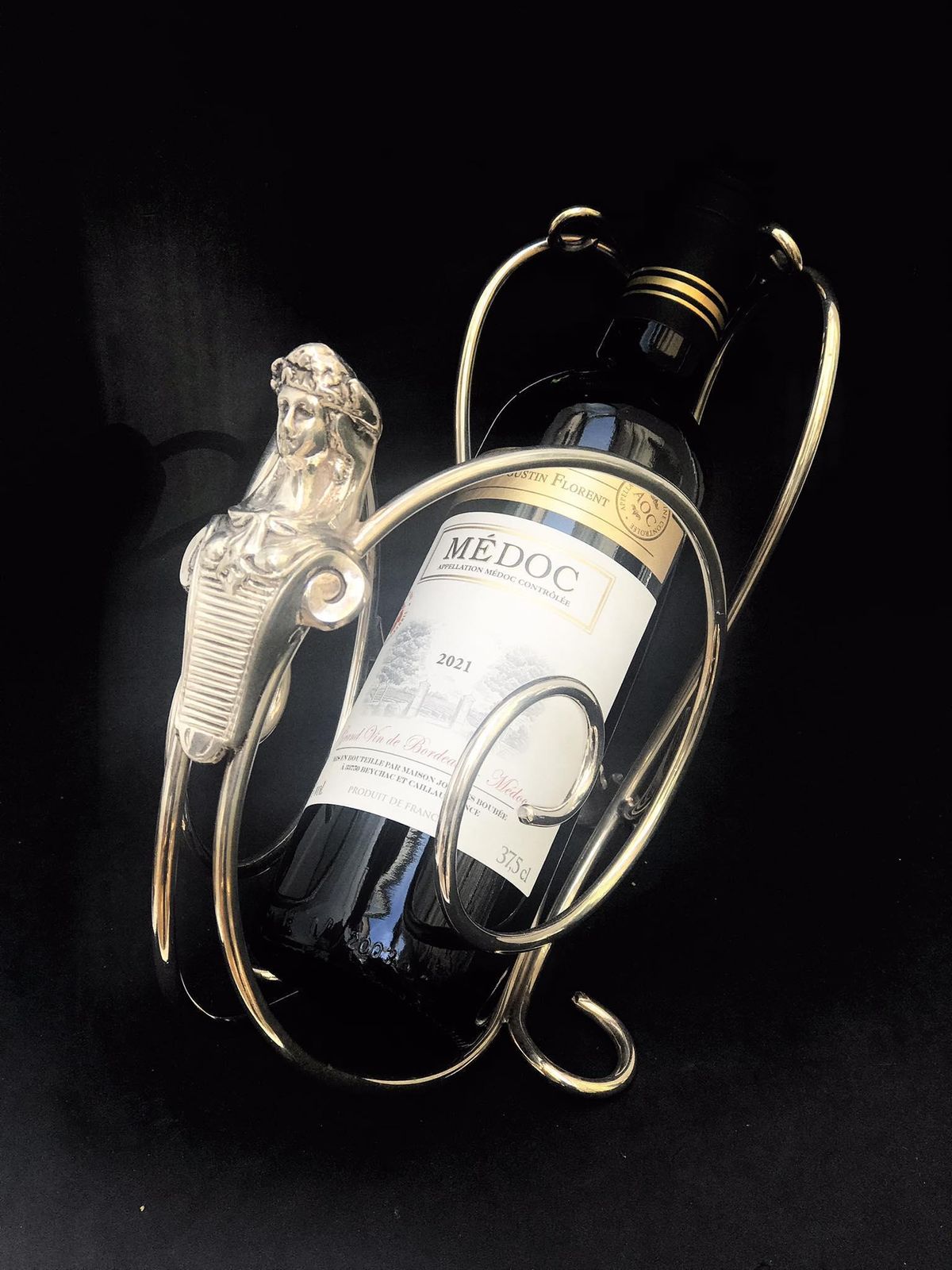 Wine Cradle Bottle Stand Holder Wine Stand Bar Accessories Gift For Him Bar Tools Bar Cart Stylish Antique English Bar Elkington And Co photo Home Decor