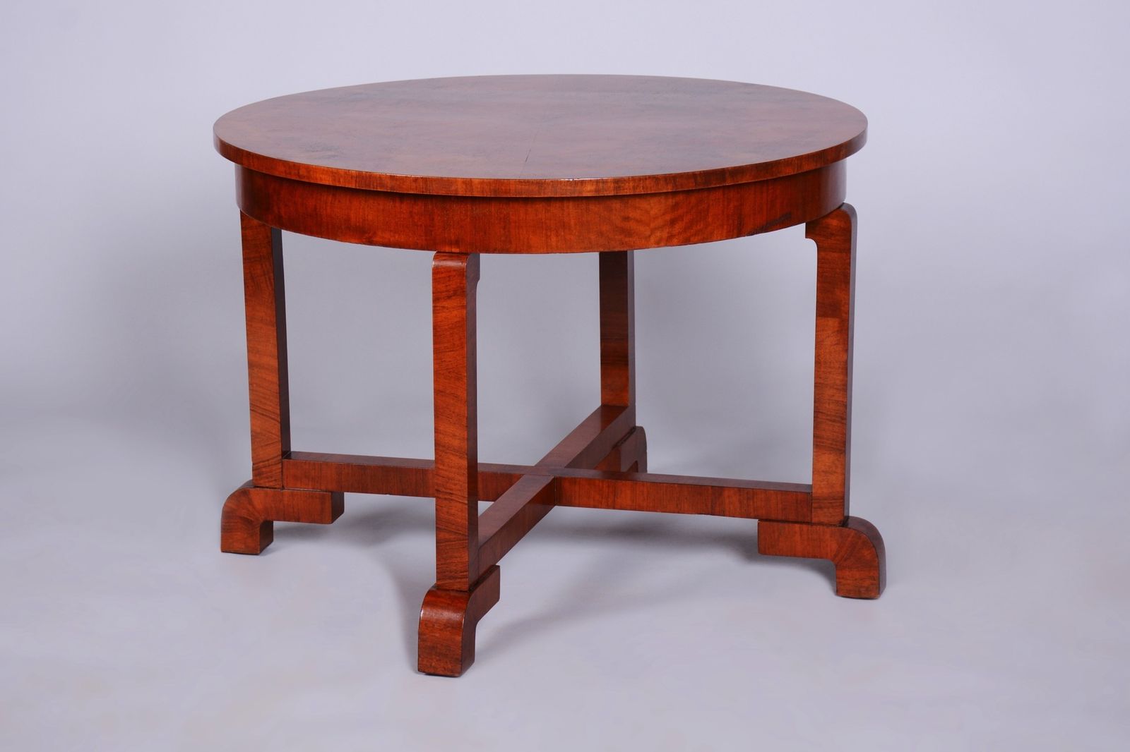 Restored Art Deco Table, By Halabala, Up Závody, Walnut, Lacquer, Czech, 1920s