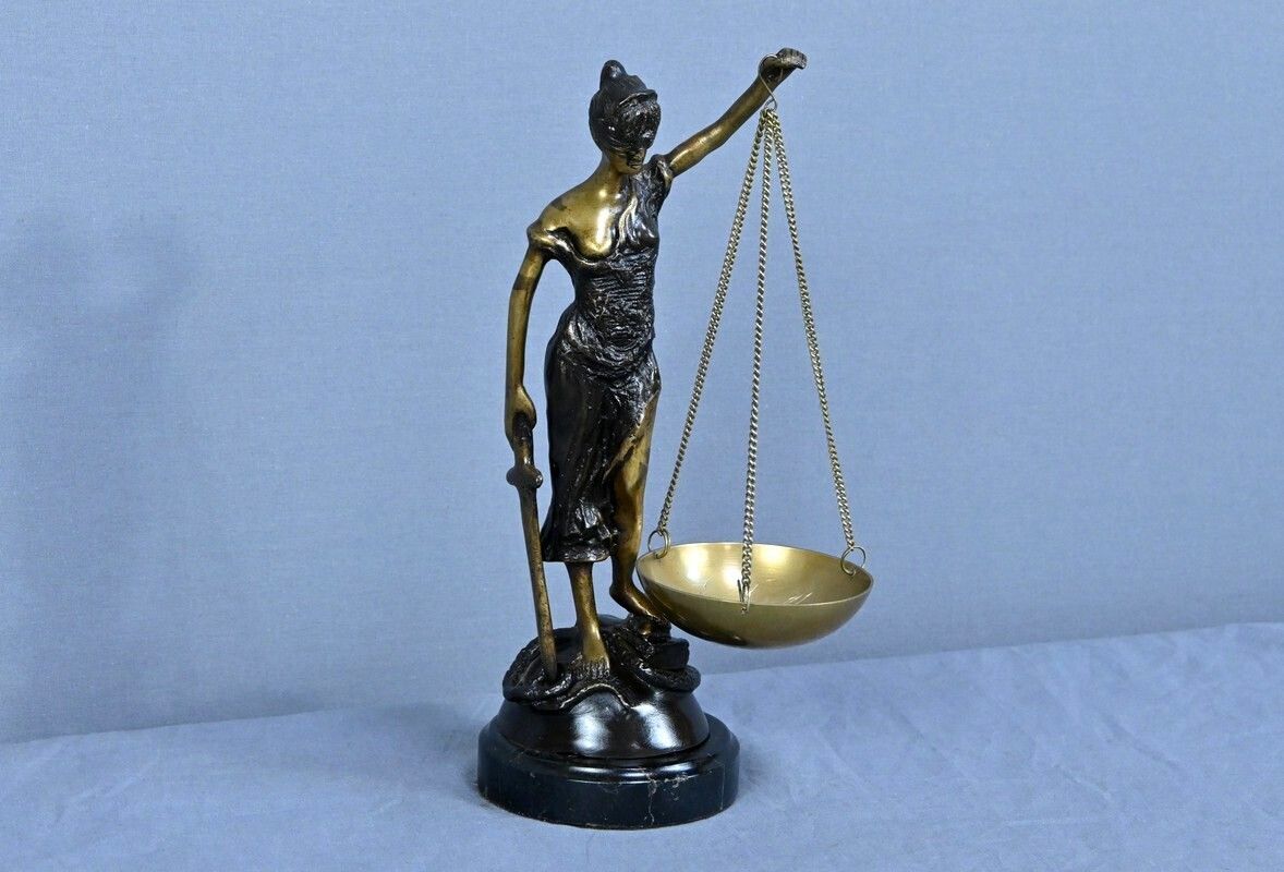 Bronze Allegory Of Justice, After C.Franchomme – Early 20th Century photo furniture