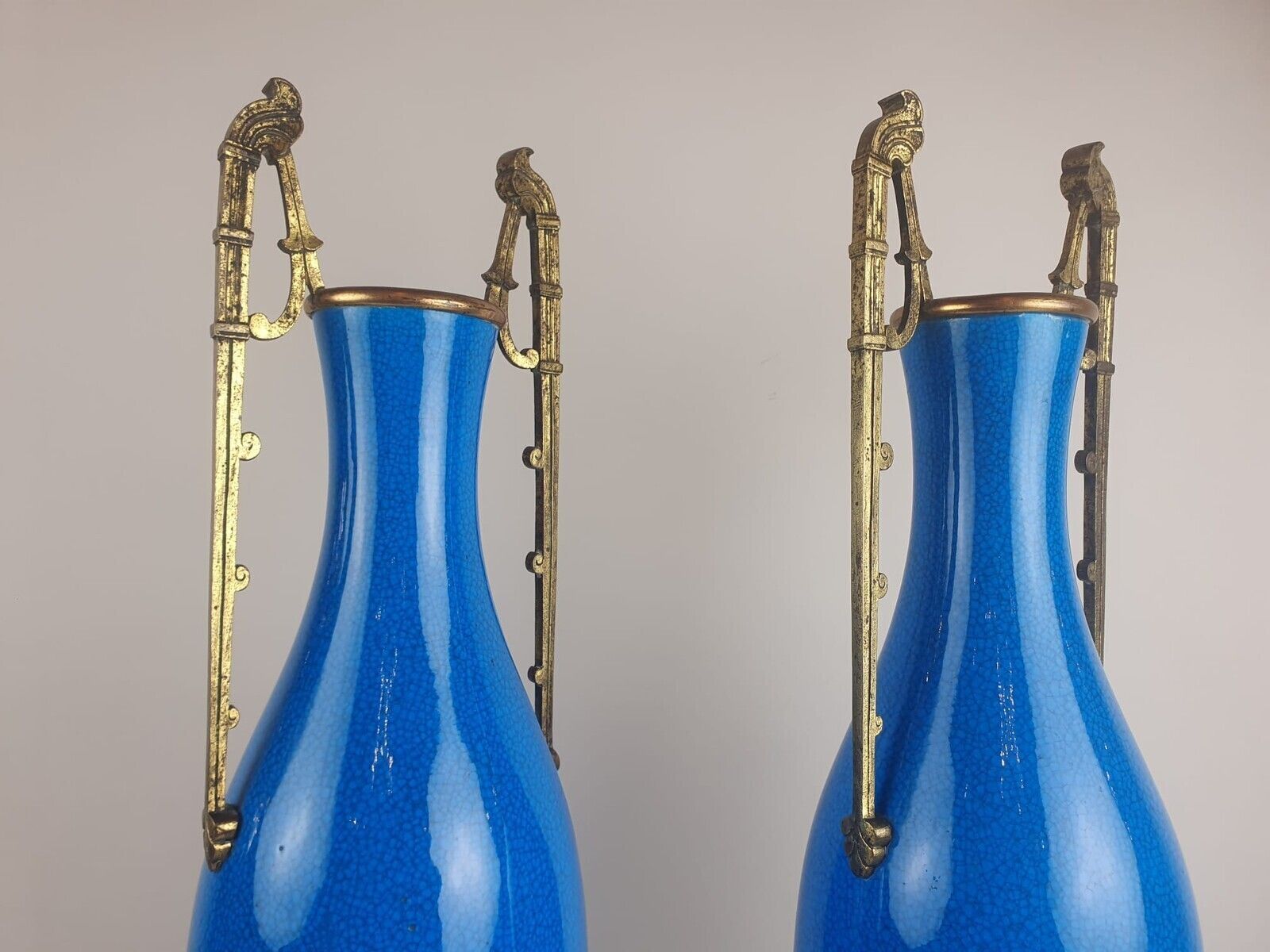 Pair Of Ceramic Vases With Bronze Mounts, Paris 19th Century photo buy