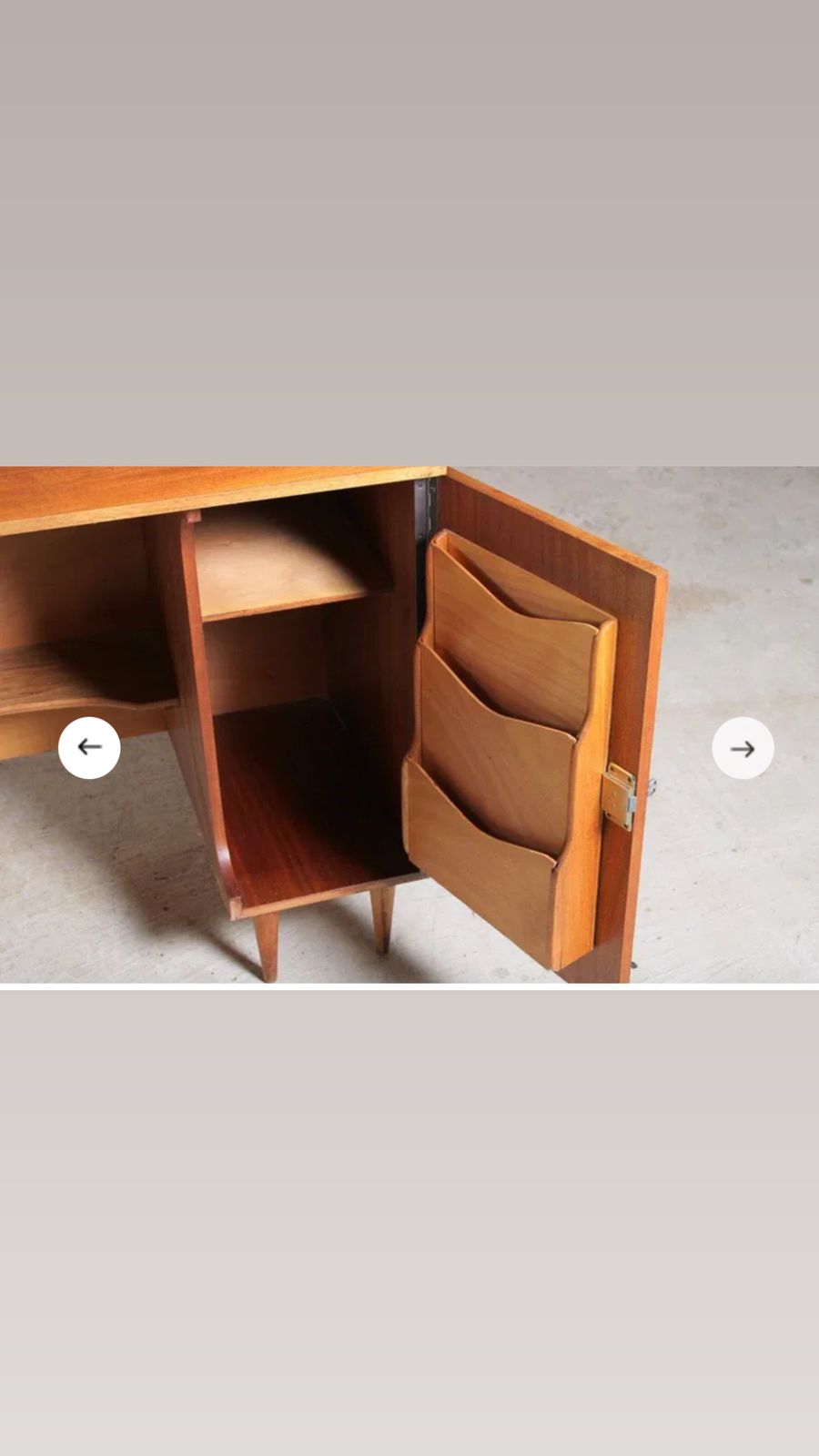 475.0 Mid Century Metamorphic Teak  Desk By New Craft photo