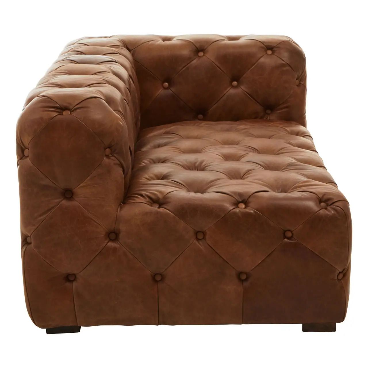18950.0 Bespoke Modular Sectional Sofa, 13 Seats Total, Mid Century Modern Tufted Chesterfield Adaptation, Tan Aniline Leather photo