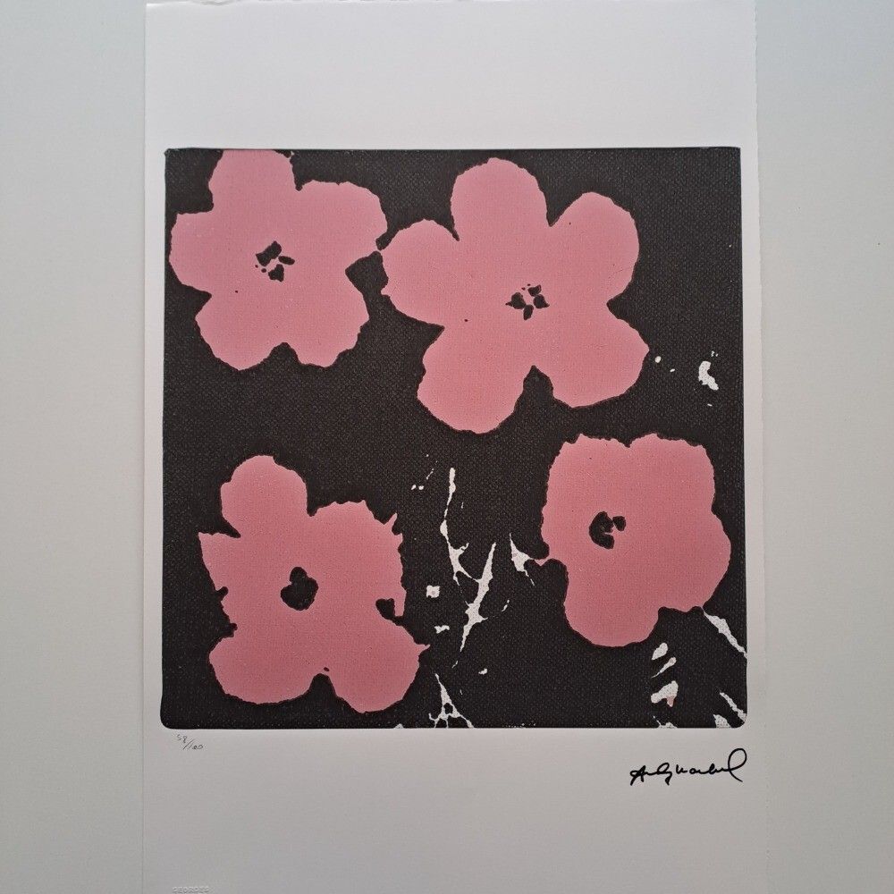 Andy Warhol Signed Flowers Certificate Leo Castelli photo furniture