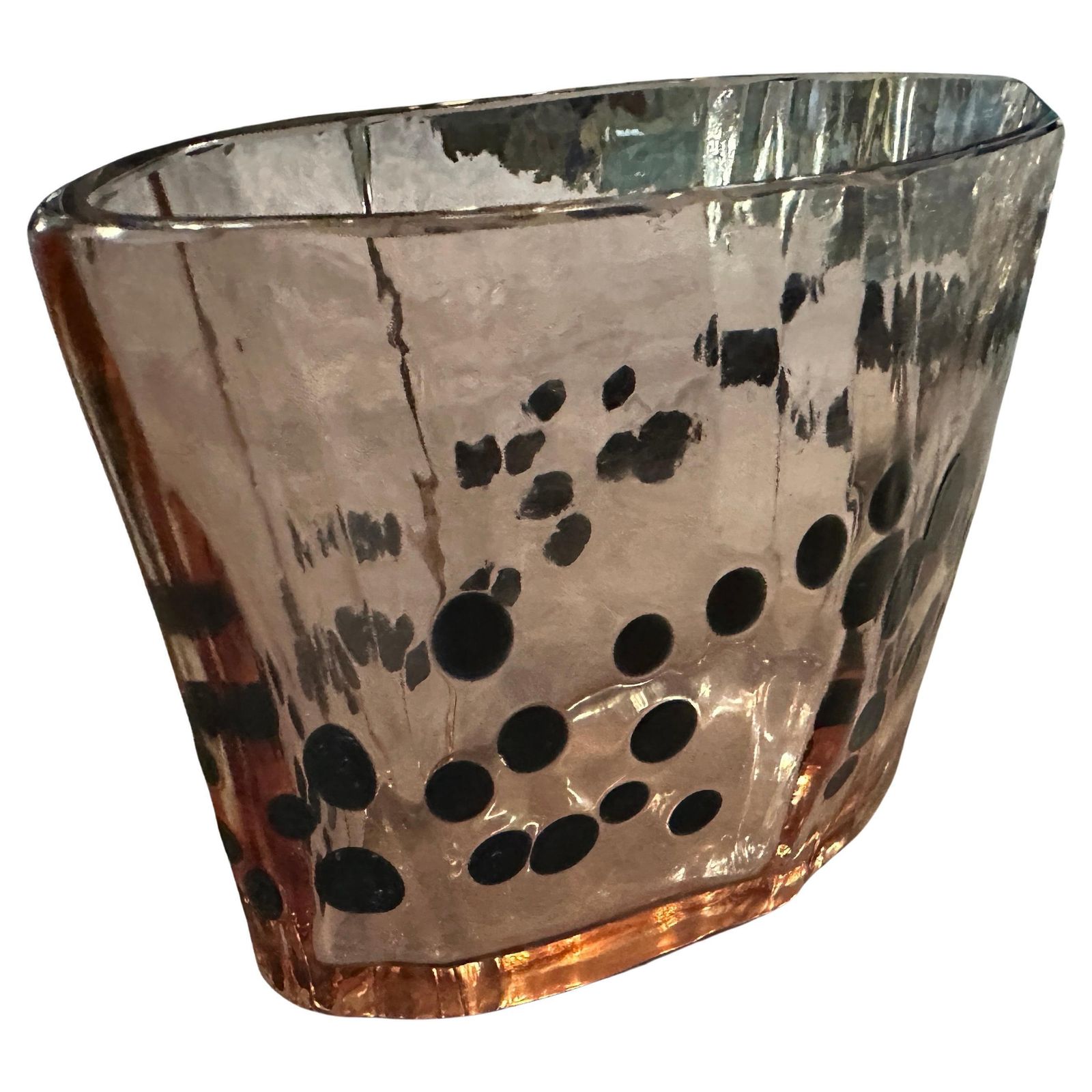 1960s Modern Purple And Black Murano Glass Vase By Fulvio Bianconi For Venini