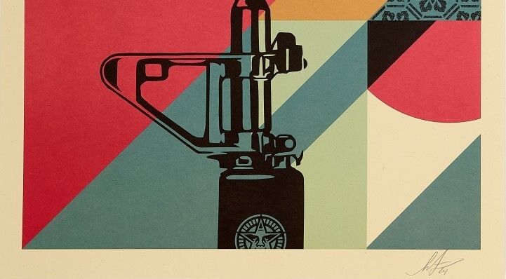 Shepard Fairey, 2025 Ar 15 Lily Offset Lithograph On Thick Paper Cm 91,5 X 61 photo Art