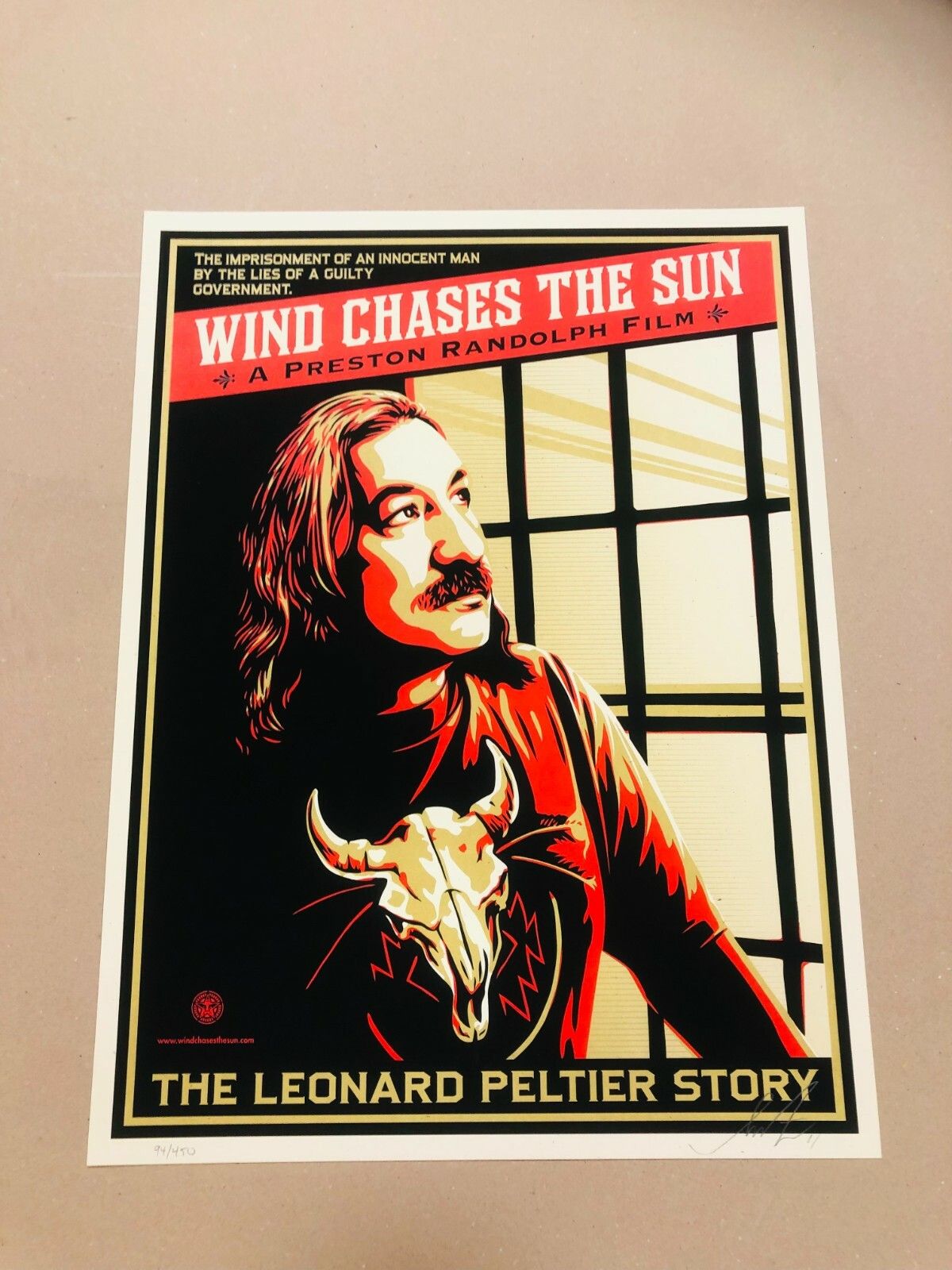 Shepard Fairey, 2014 Wind Chases The Sun Original Silkscreen Cm 61.3 X 46 photo vintage