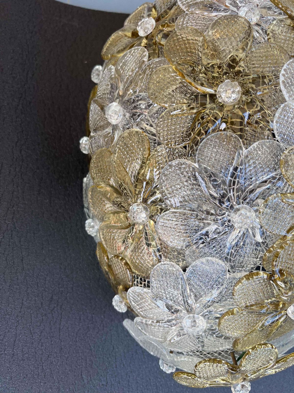 Set Of 3 Murano Wall Light Flower By Seguso For Venini, Italy, 1960s photo furniture