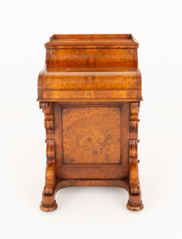 Victorian Davenport Desk Burr Walnut Pop Up 1860 photo furniture