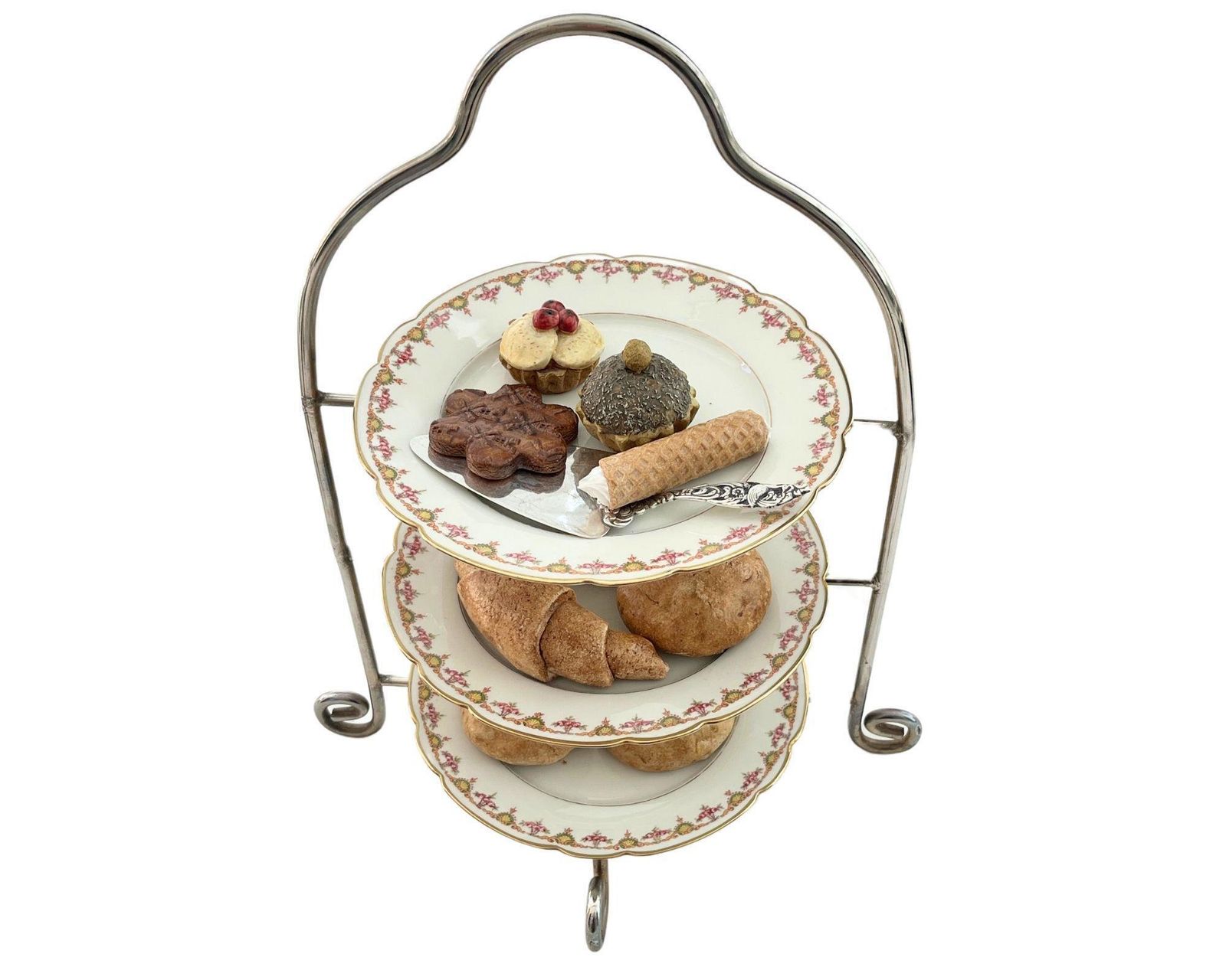 Cake Stand 3 Tier | 10 Pcs | Antique French Porcelain | 1918 photo Home Decor