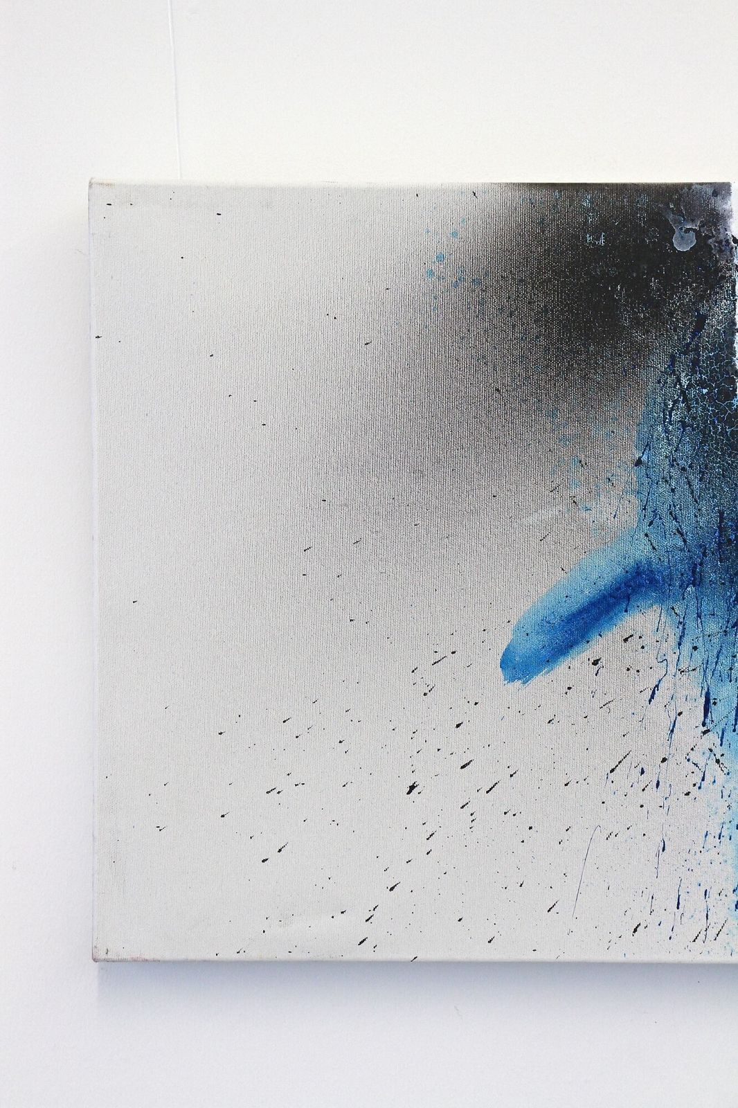 Contemporary Abstract Painting "Blue Soot", Acrylic On Canvas, Signed By Ms, At 5/2017 photo Art