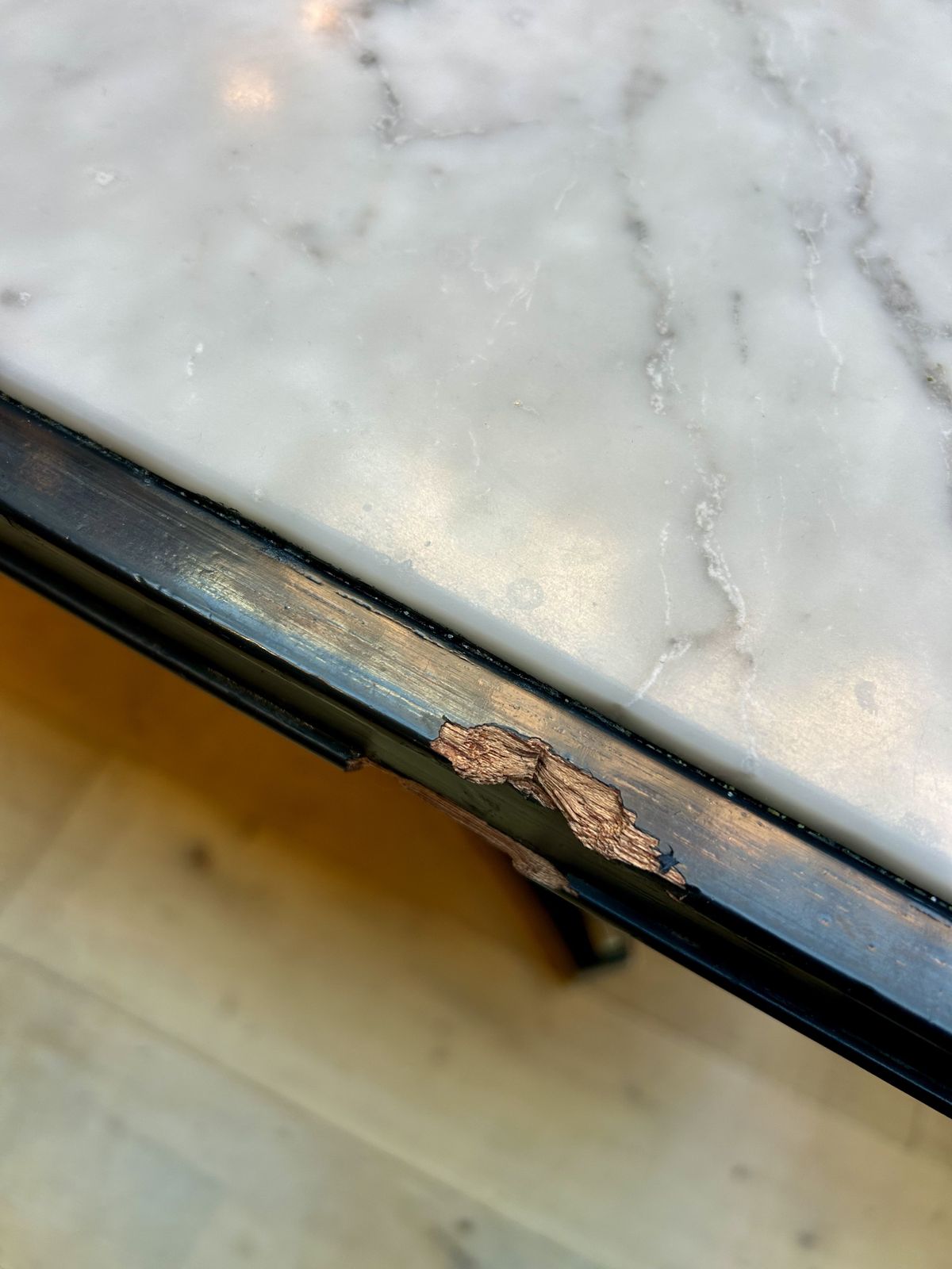 Marble & Black Wood Dining Tables – Bespoke From A High End London Hotel – Cafe/Restaurant/Bar/Home/Furniture photo furniture