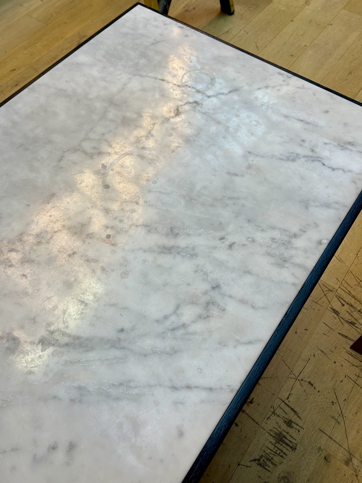 Marble & Black Wood Dining Tables – Bespoke From A High End London Hotel – Cafe/Restaurant/Bar/Home/Furniture photo vintage