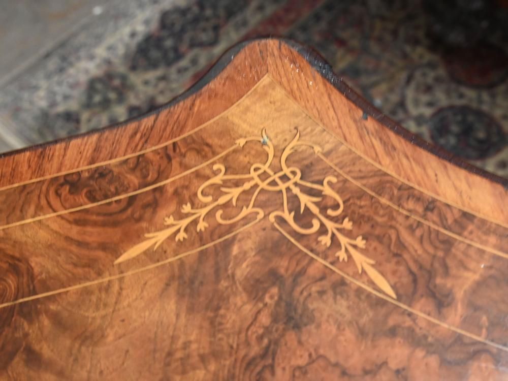 Victorian Centre Table Walnut Marquetry Inlaid 1860 photo furniture