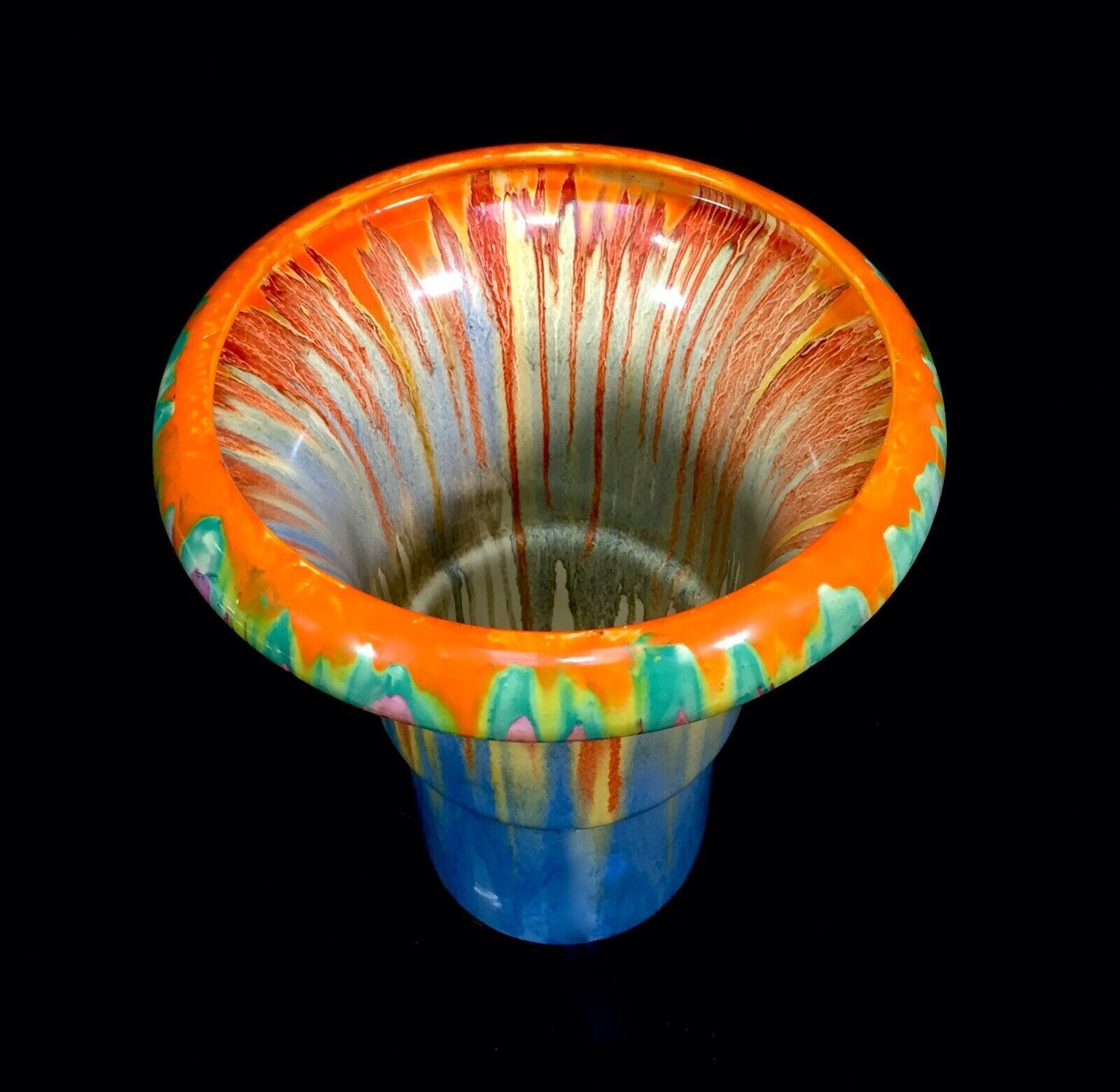 Antique Clarice Cliff   Delecia 375 Archaic Vase Art Deco Pottery Bizarre C1930 photo for sale