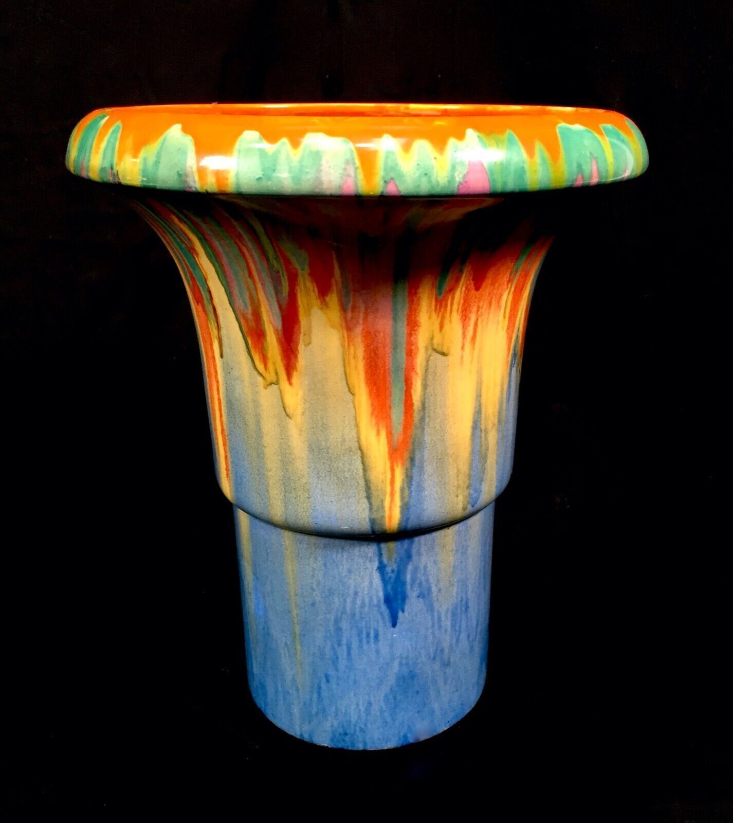 Antique Clarice Cliff   Delecia 375 Archaic Vase Art Deco Pottery Bizarre C1930 photo vintage